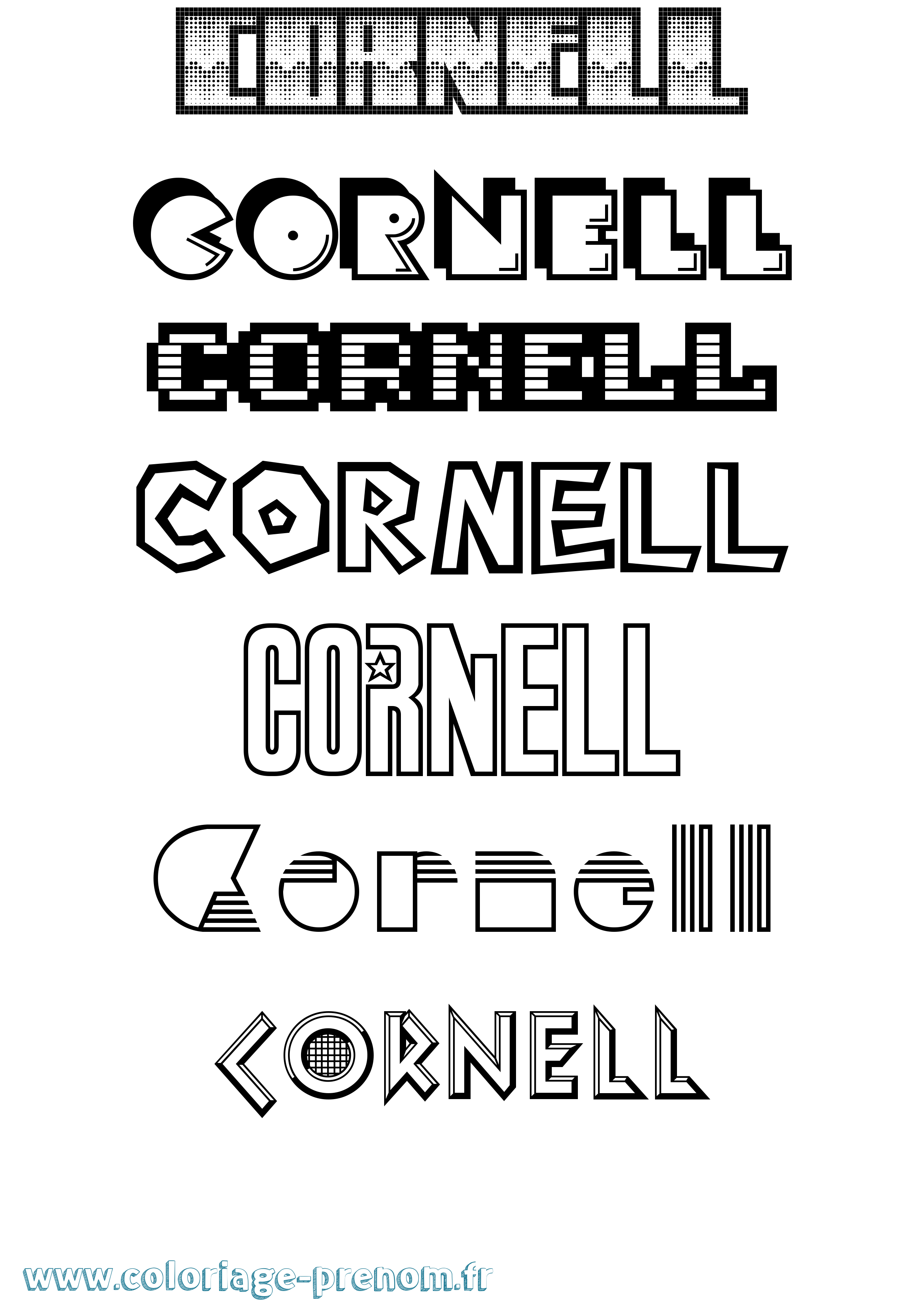 Coloriage Cornell Jeux Vidéos Coloriage prénom Cornell Jeux Vidéos