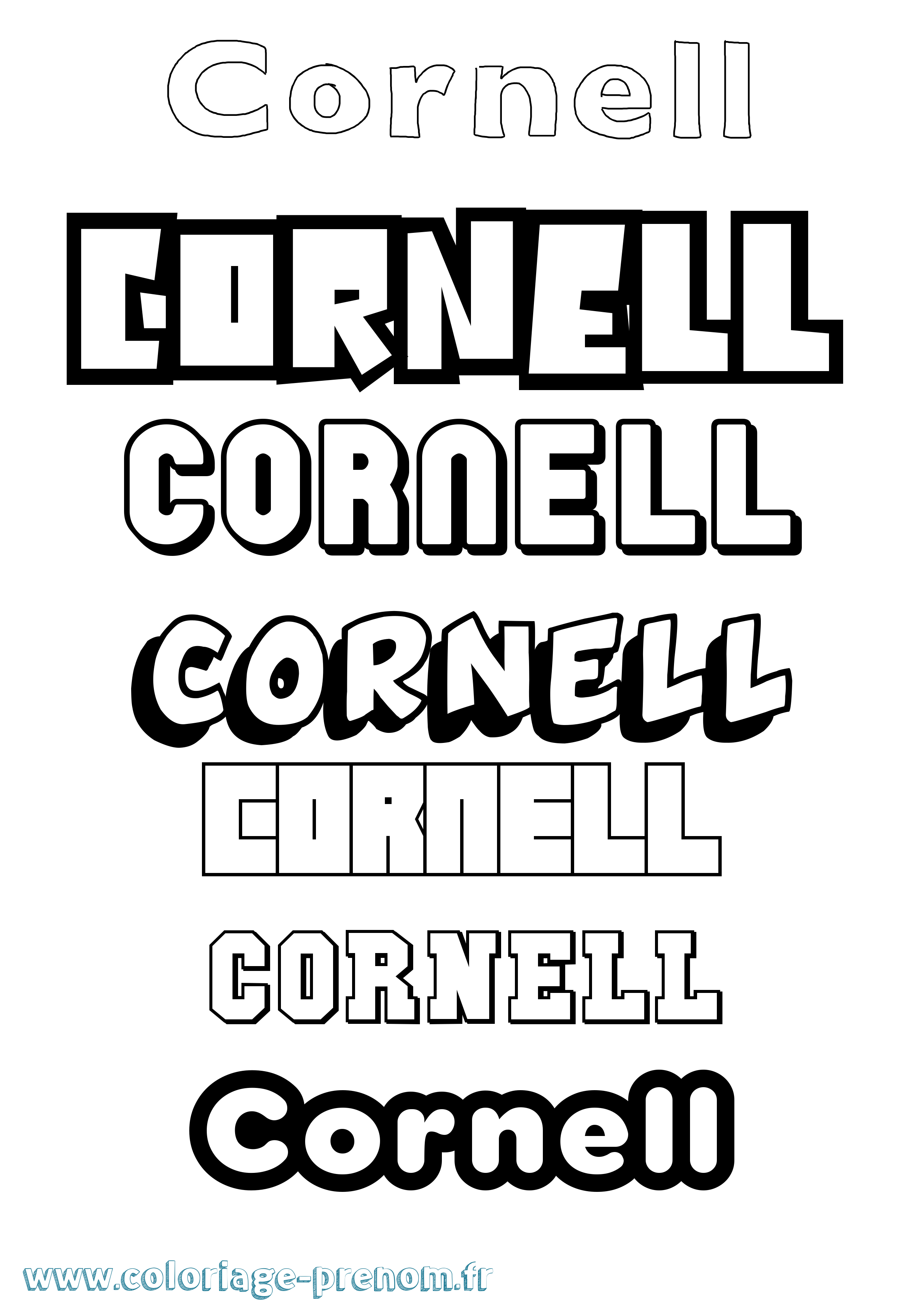 Coloriage Cornell Simple Coloriage prénom Cornell Simple