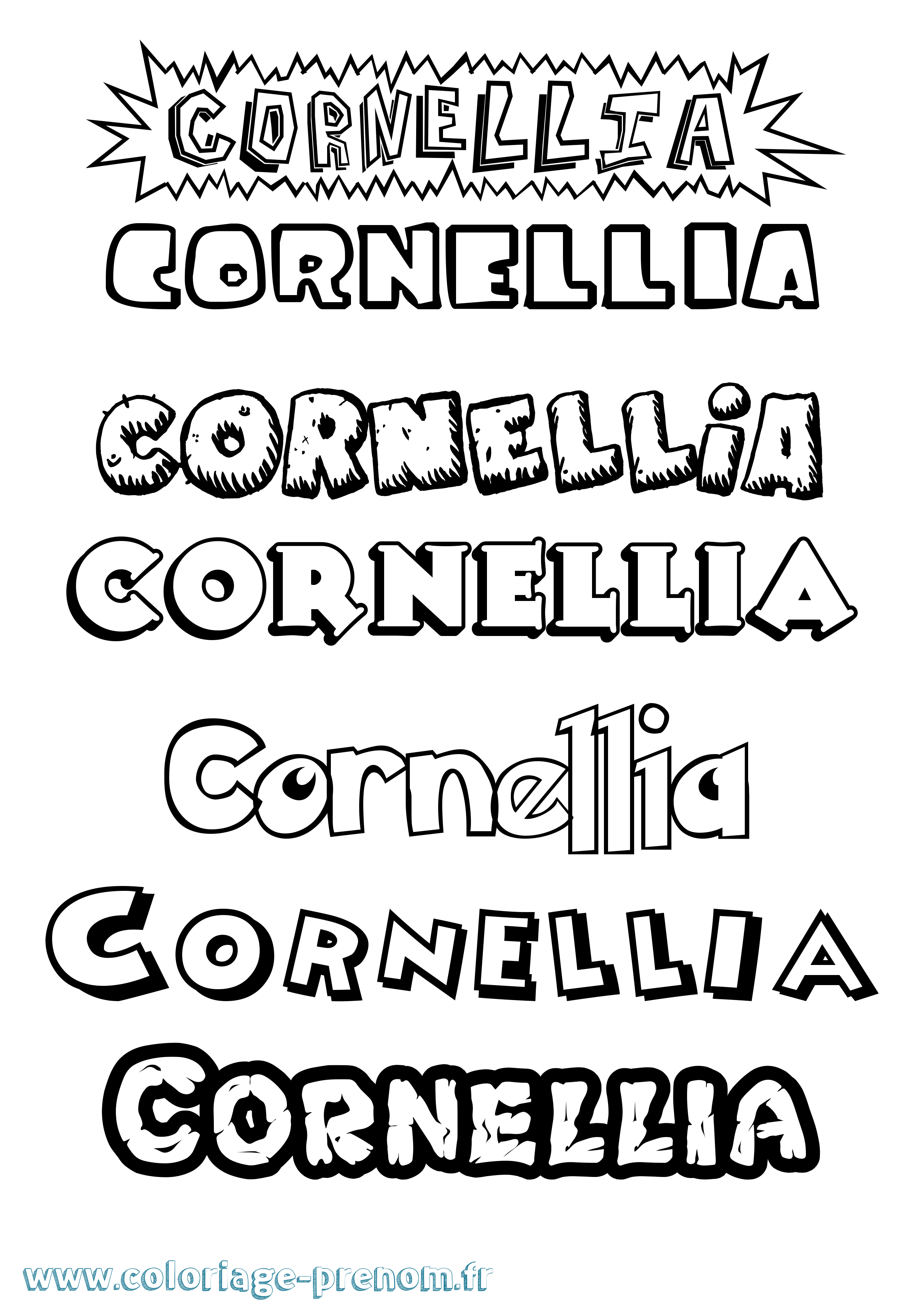 Coloriage Cornellia Dessin Animé Coloriage prénom Cornellia Dessin Animé