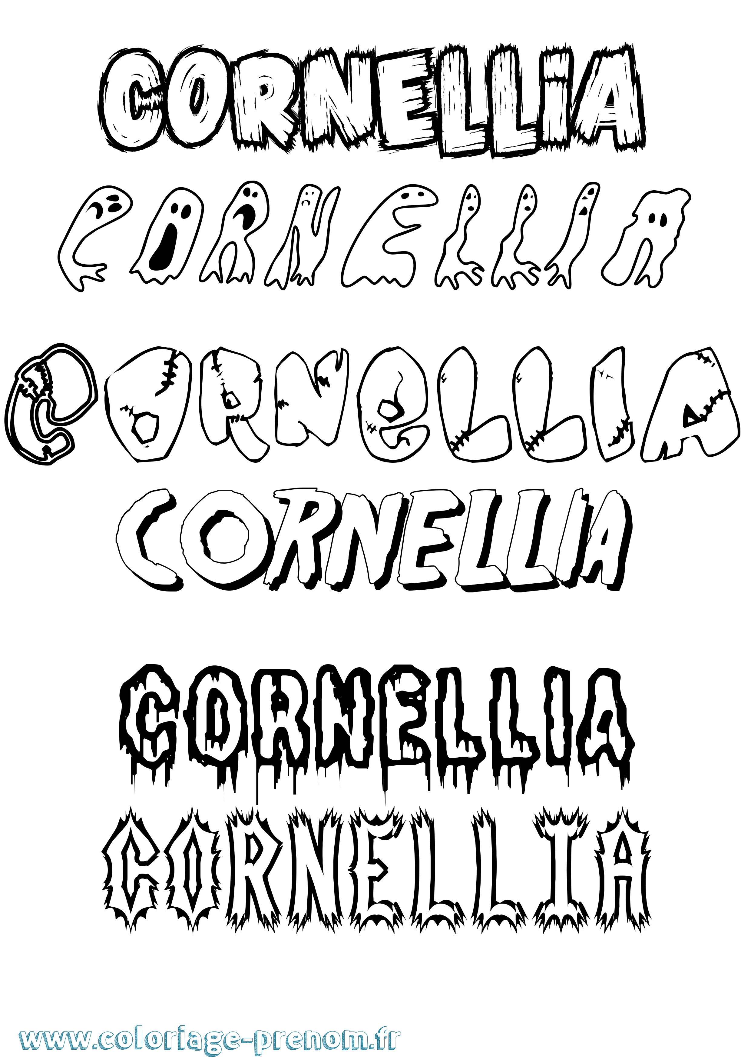 Coloriage Cornellia Frisson Coloriage prénom Cornellia Frisson