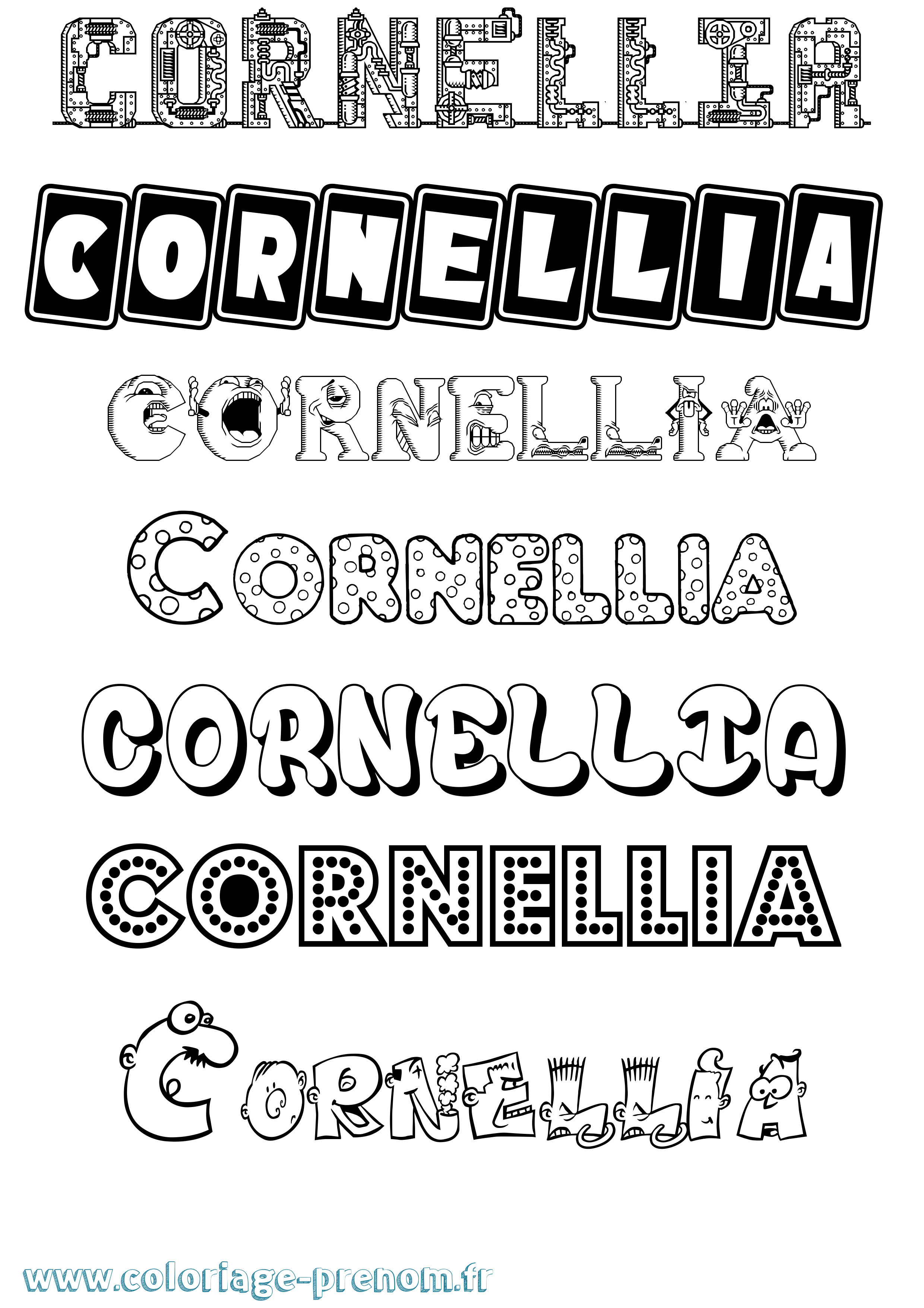 Coloriage Cornellia Fun Coloriage prénom Cornellia Fun