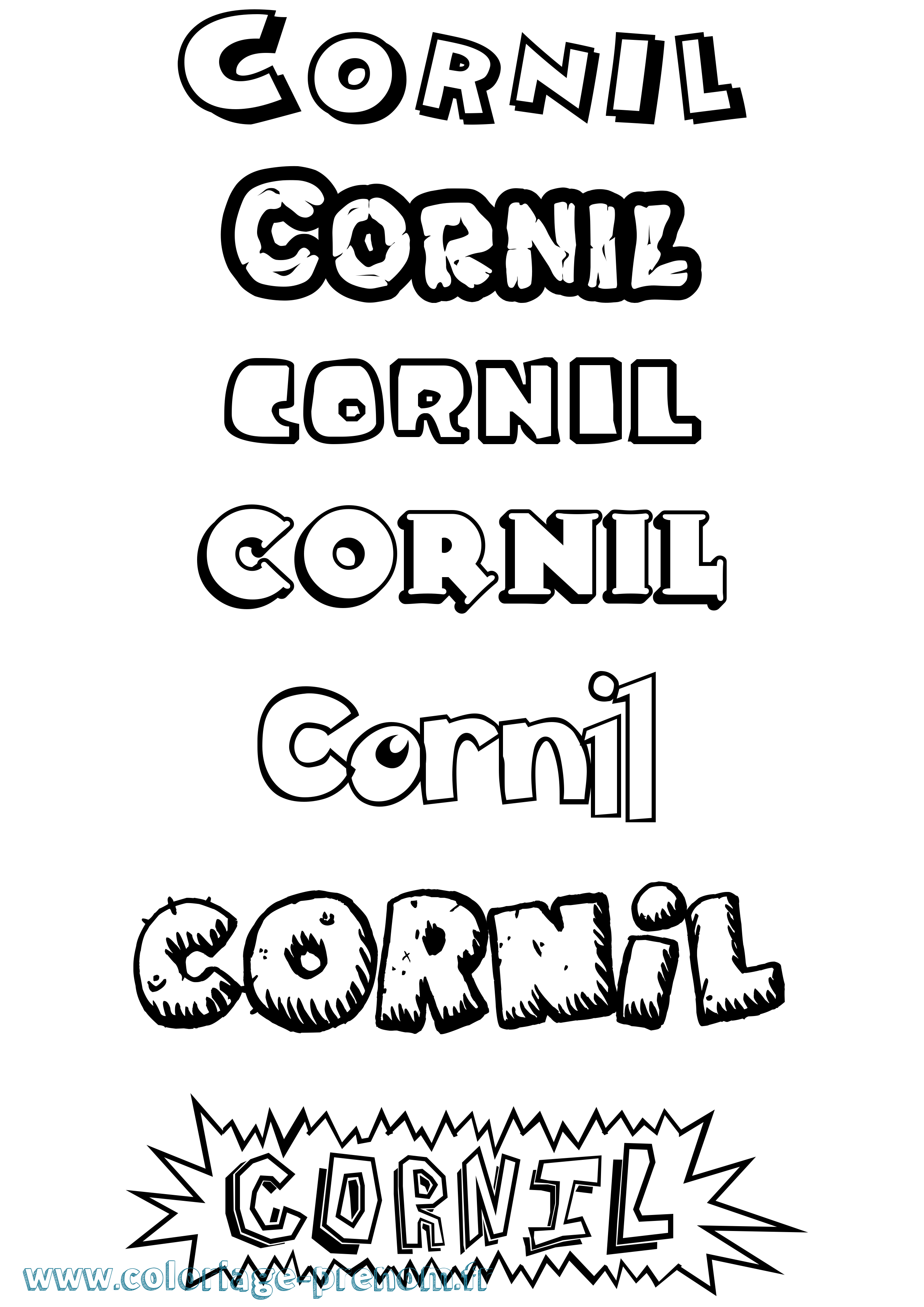 Coloriage Cornil Dessin Animé Coloriage prénom Cornil Dessin Animé