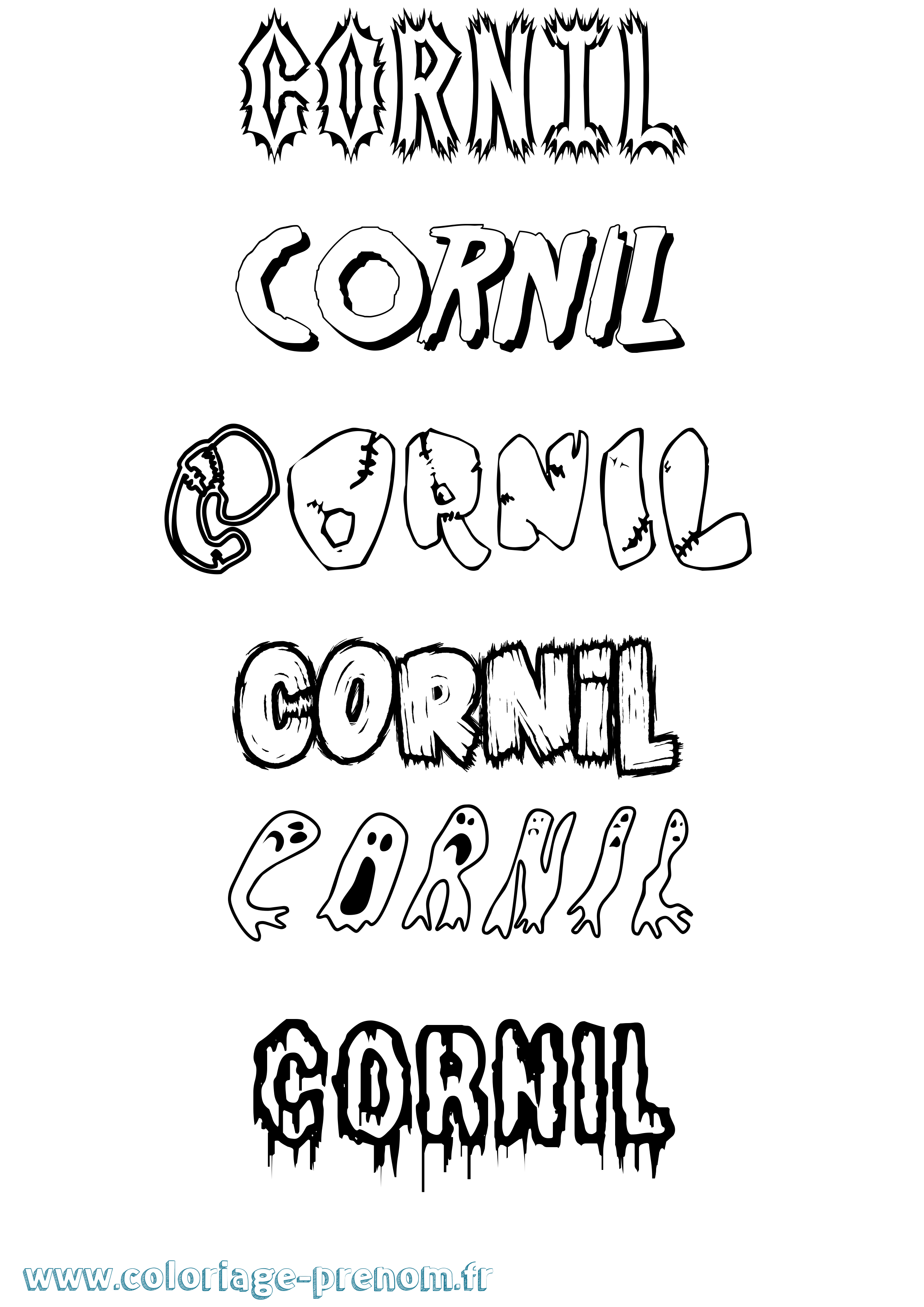 Coloriage Cornil Frisson Coloriage prénom Cornil Frisson