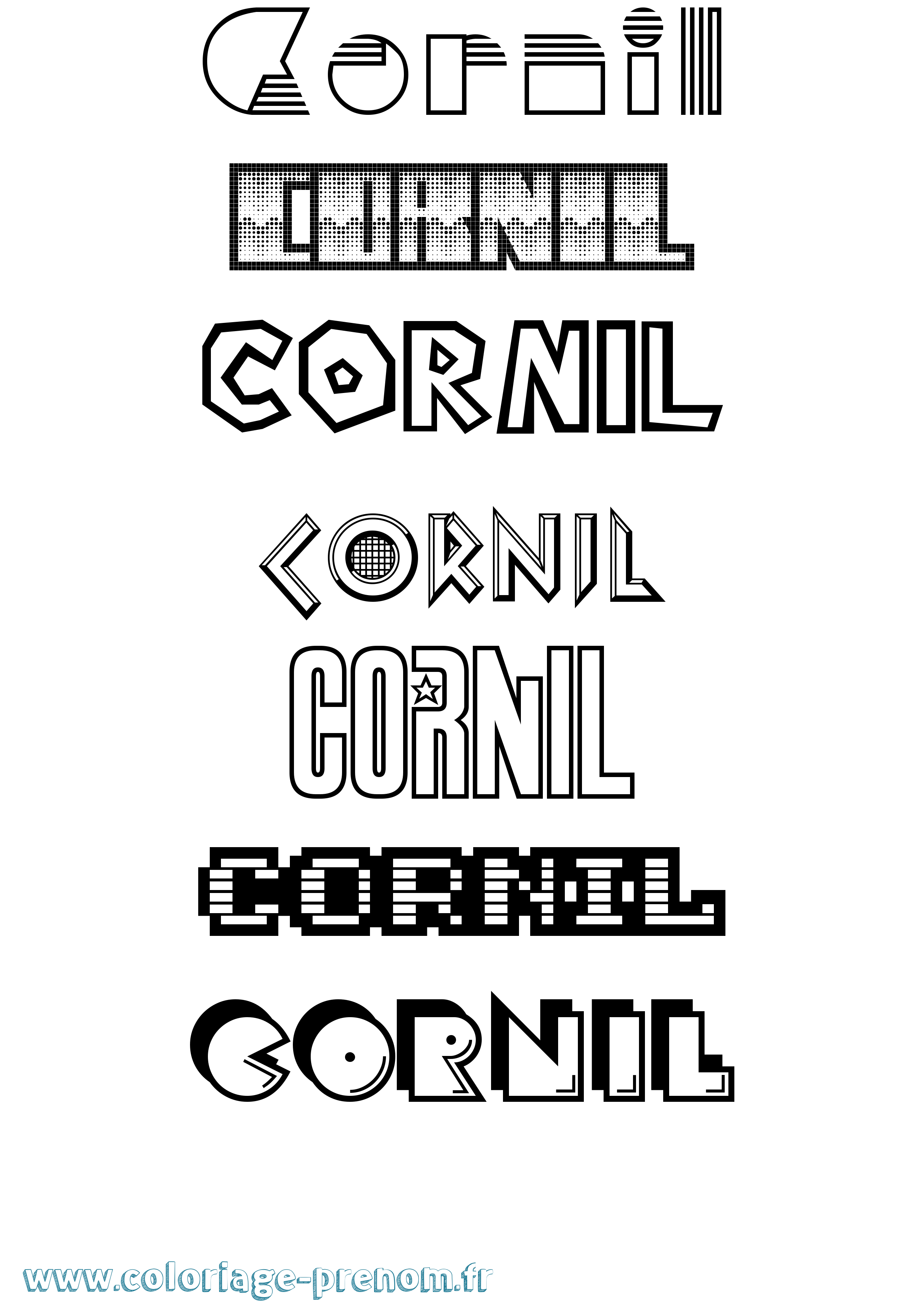 Coloriage Cornil Jeux Vidéos Coloriage prénom Cornil Jeux Vidéos