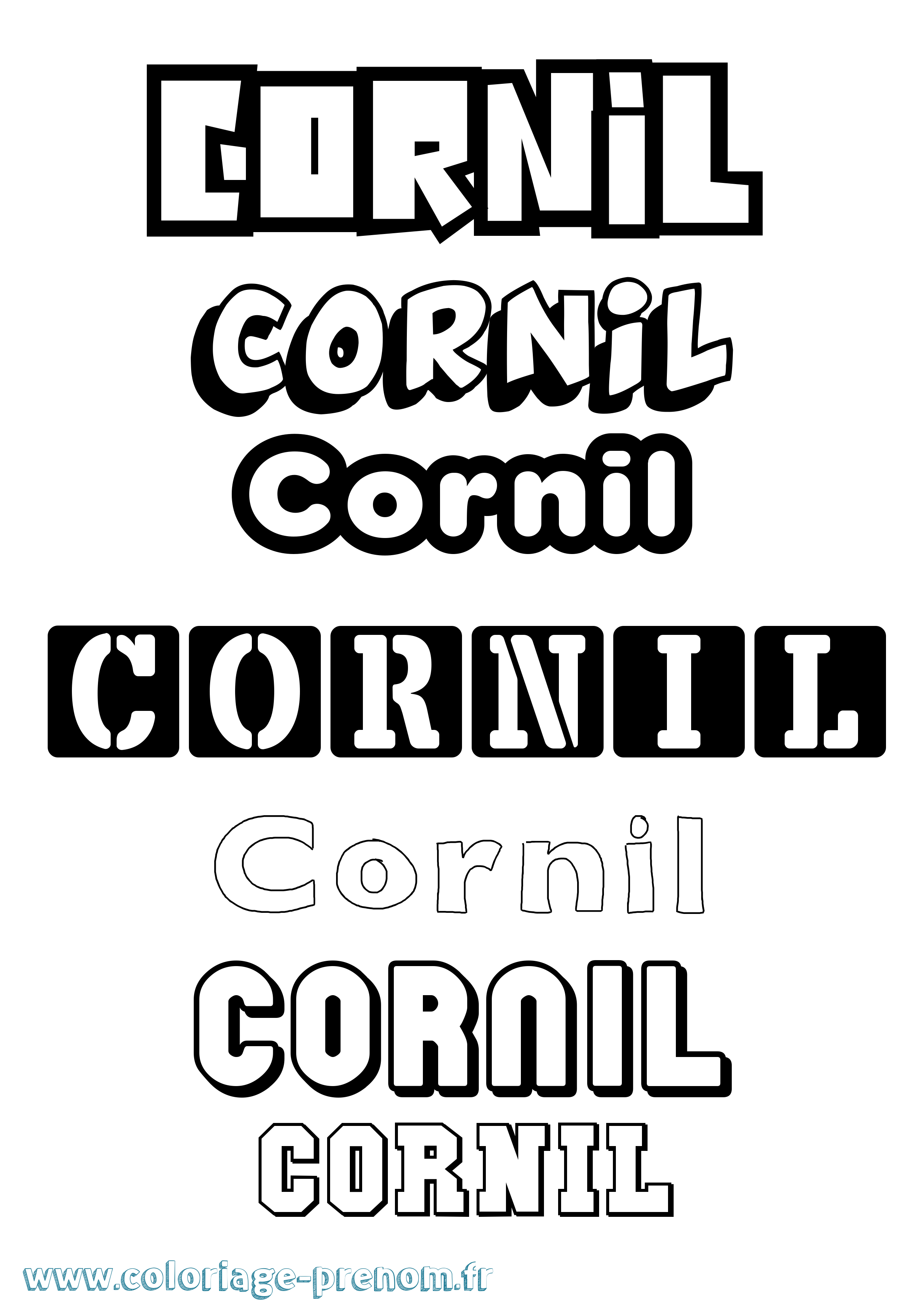 Coloriage Cornil Simple Coloriage prénom Cornil Simple