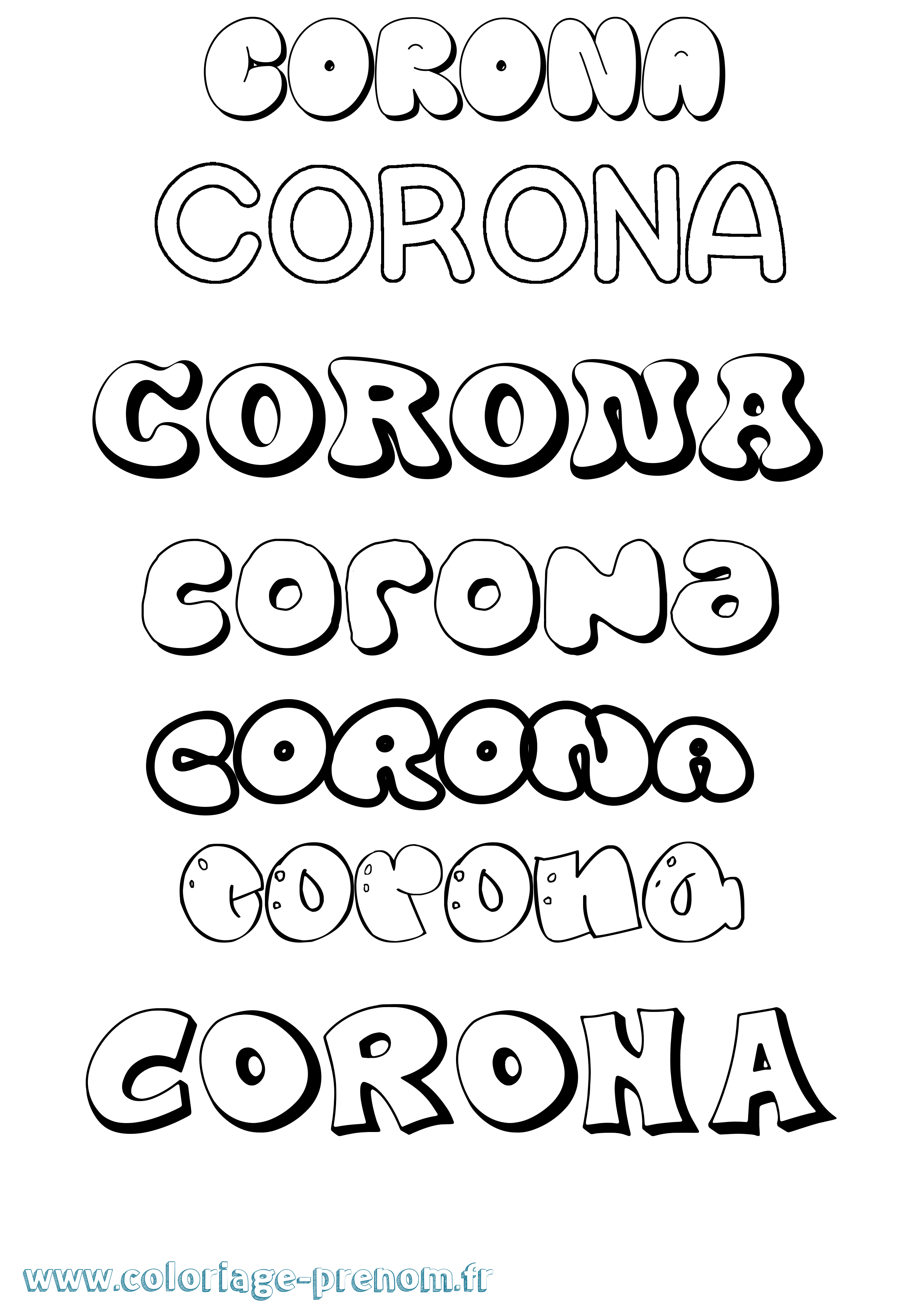 Coloriage Corona Bubble Coloriage prénom Corona Bubble