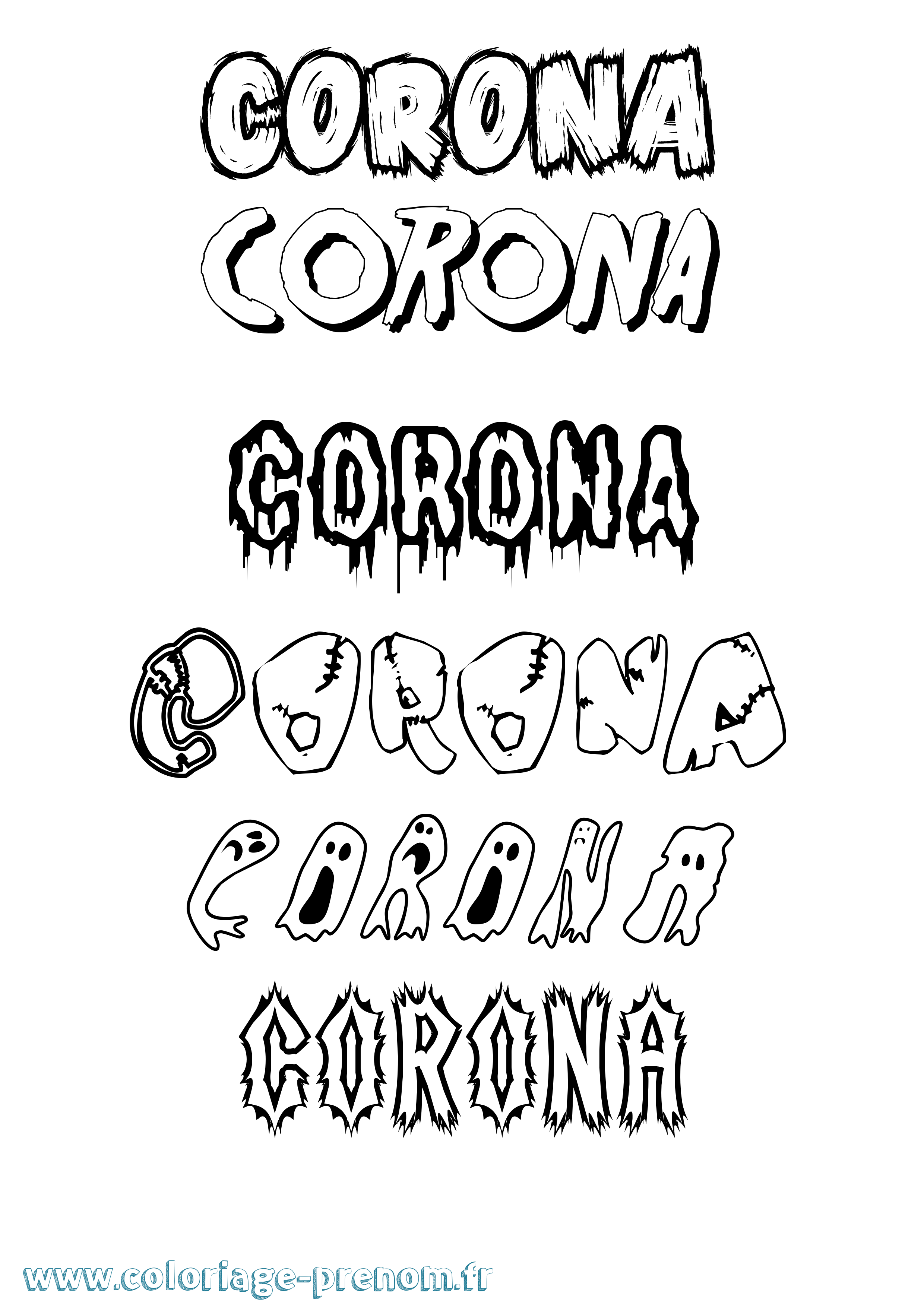 Coloriage Corona Frisson Coloriage prénom Corona Frisson