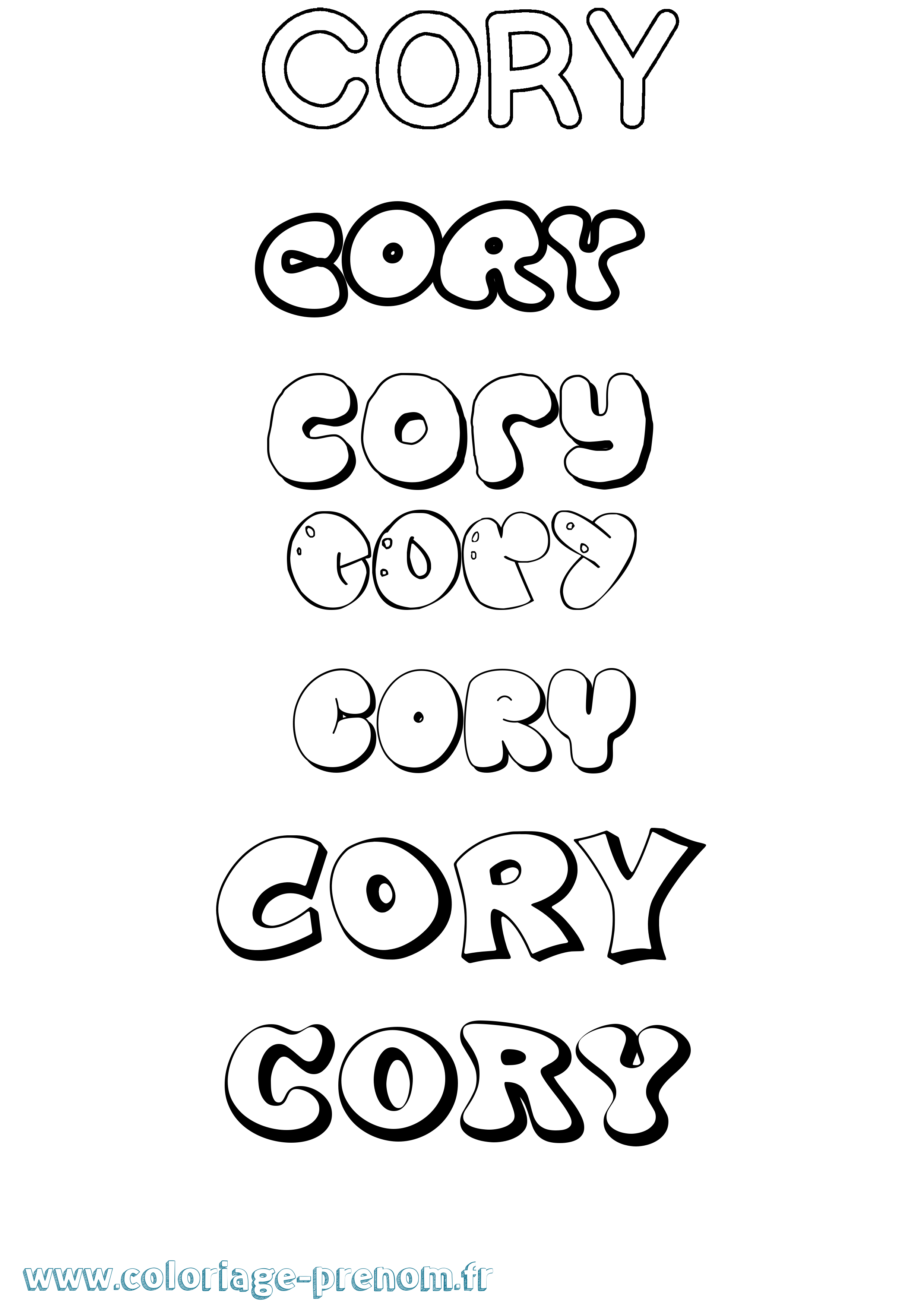 Coloriage Cory Bubble Coloriage prénom Cory Bubble