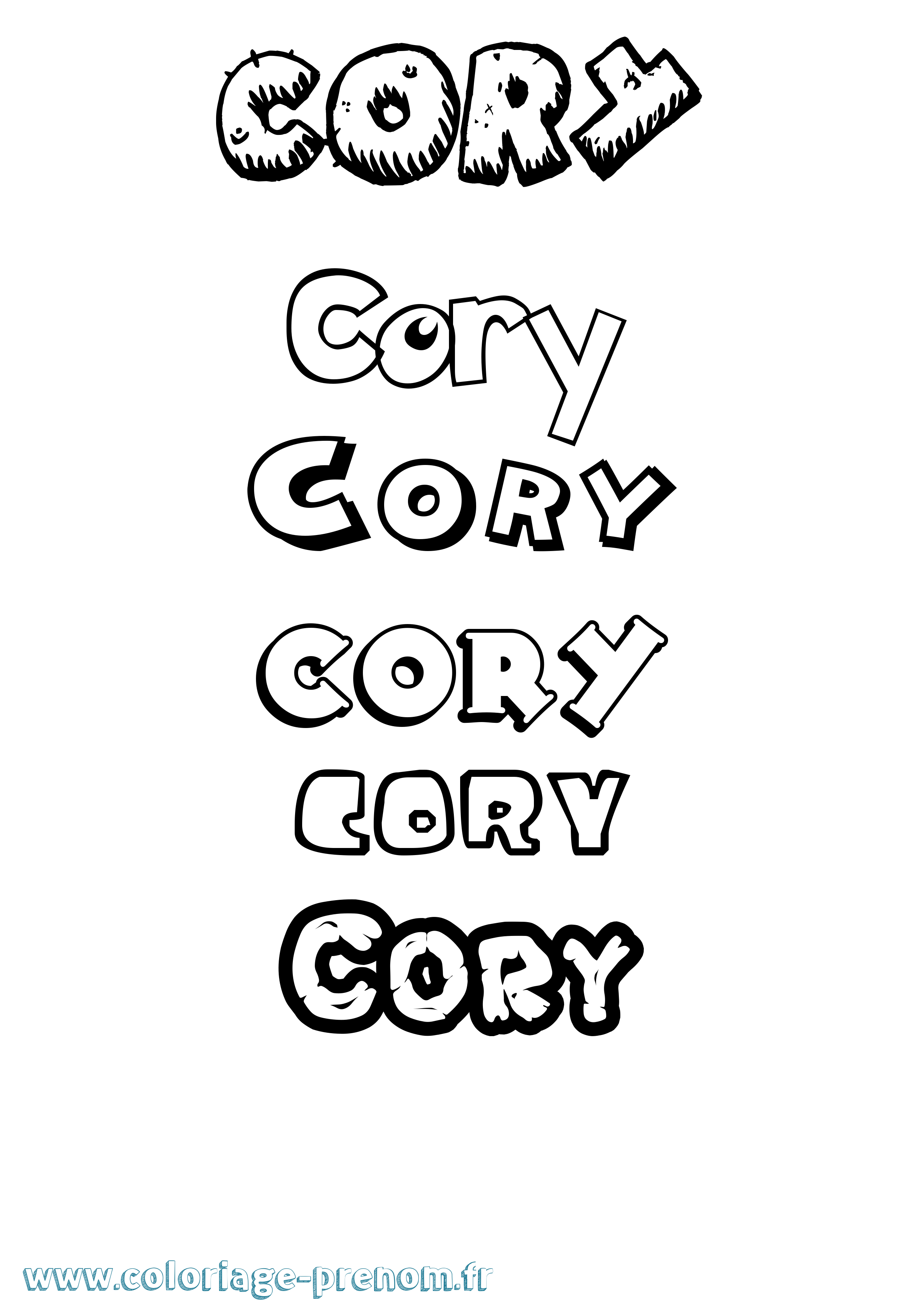 Coloriage Cory Dessin Animé Coloriage prénom Cory Dessin Animé