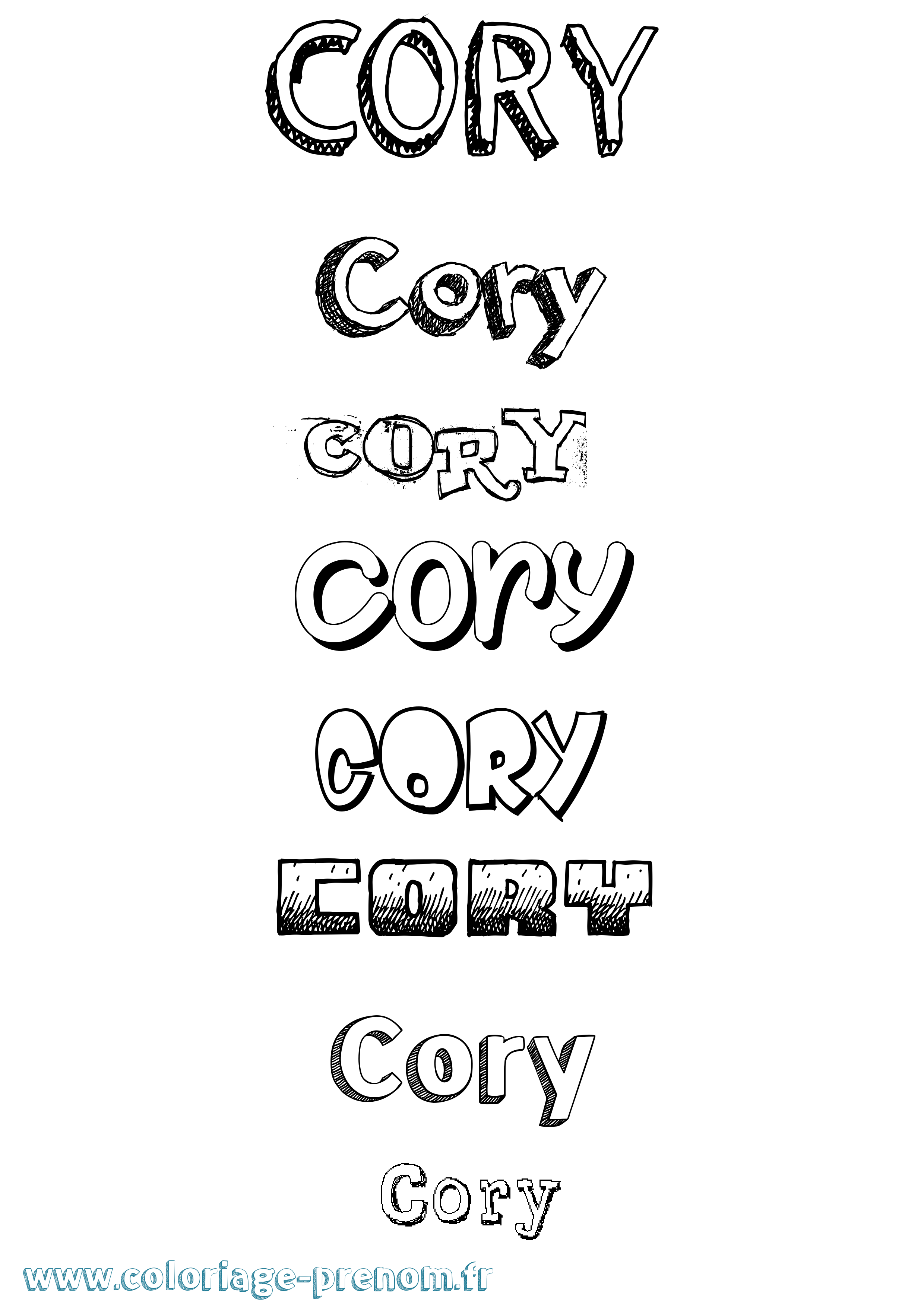 Coloriage Cory Dessiné Coloriage prénom Cory Dessiné