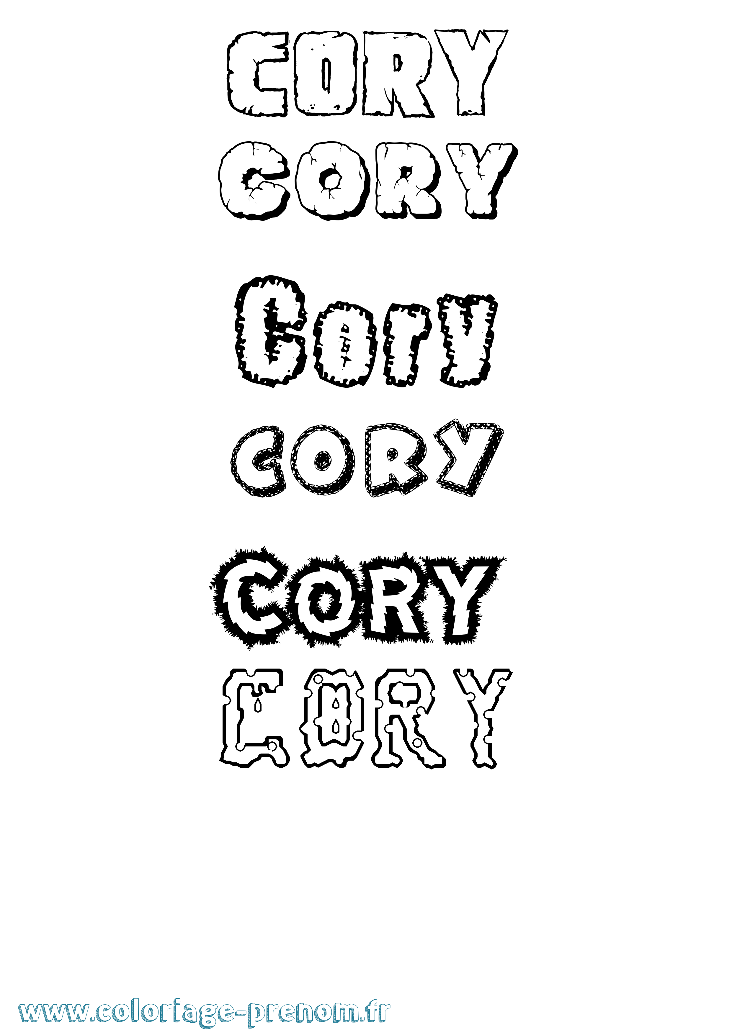 Coloriage Cory Destructuré Coloriage prénom Cory Destructuré