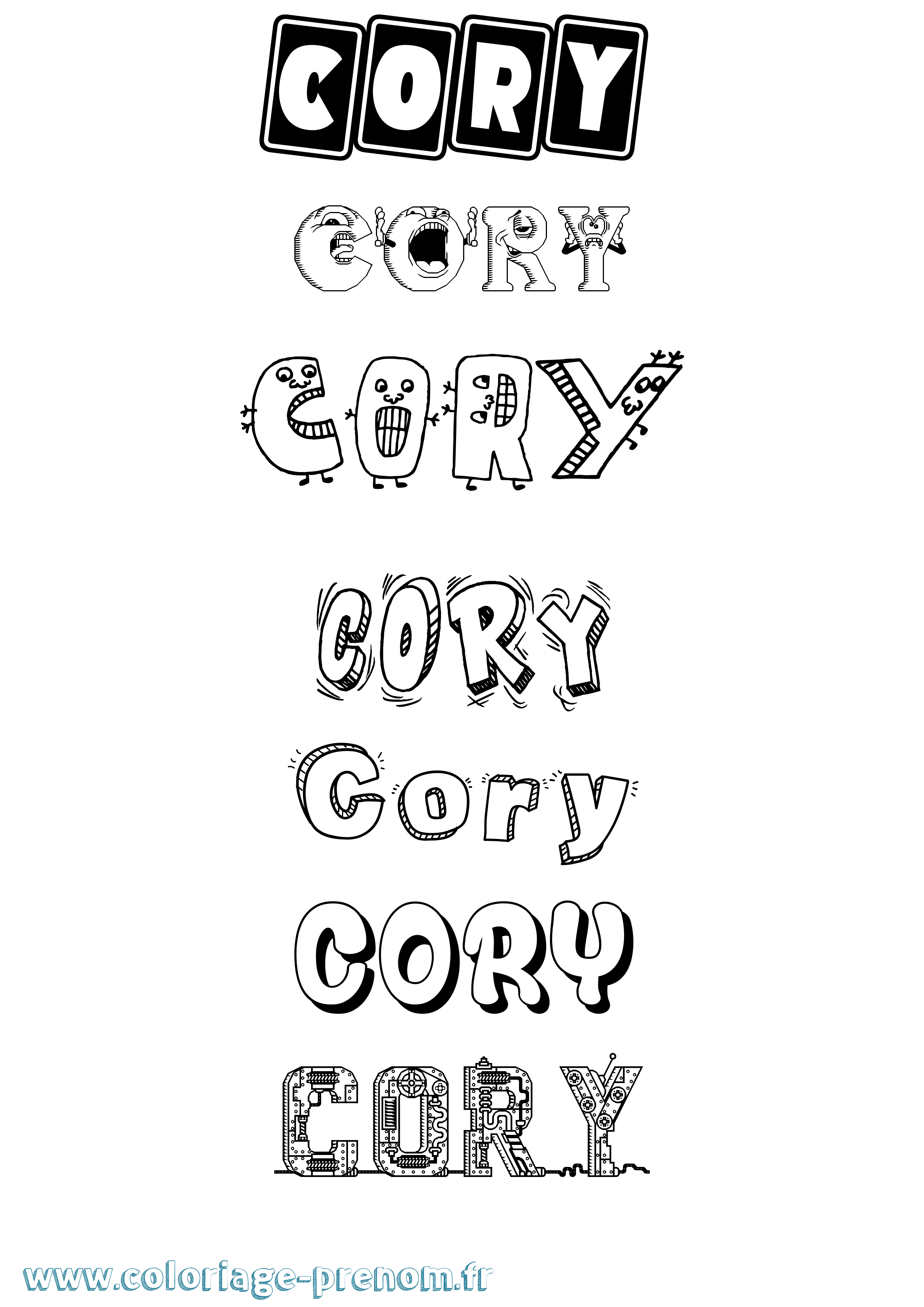 Coloriage Cory Fun Coloriage prénom Cory Fun