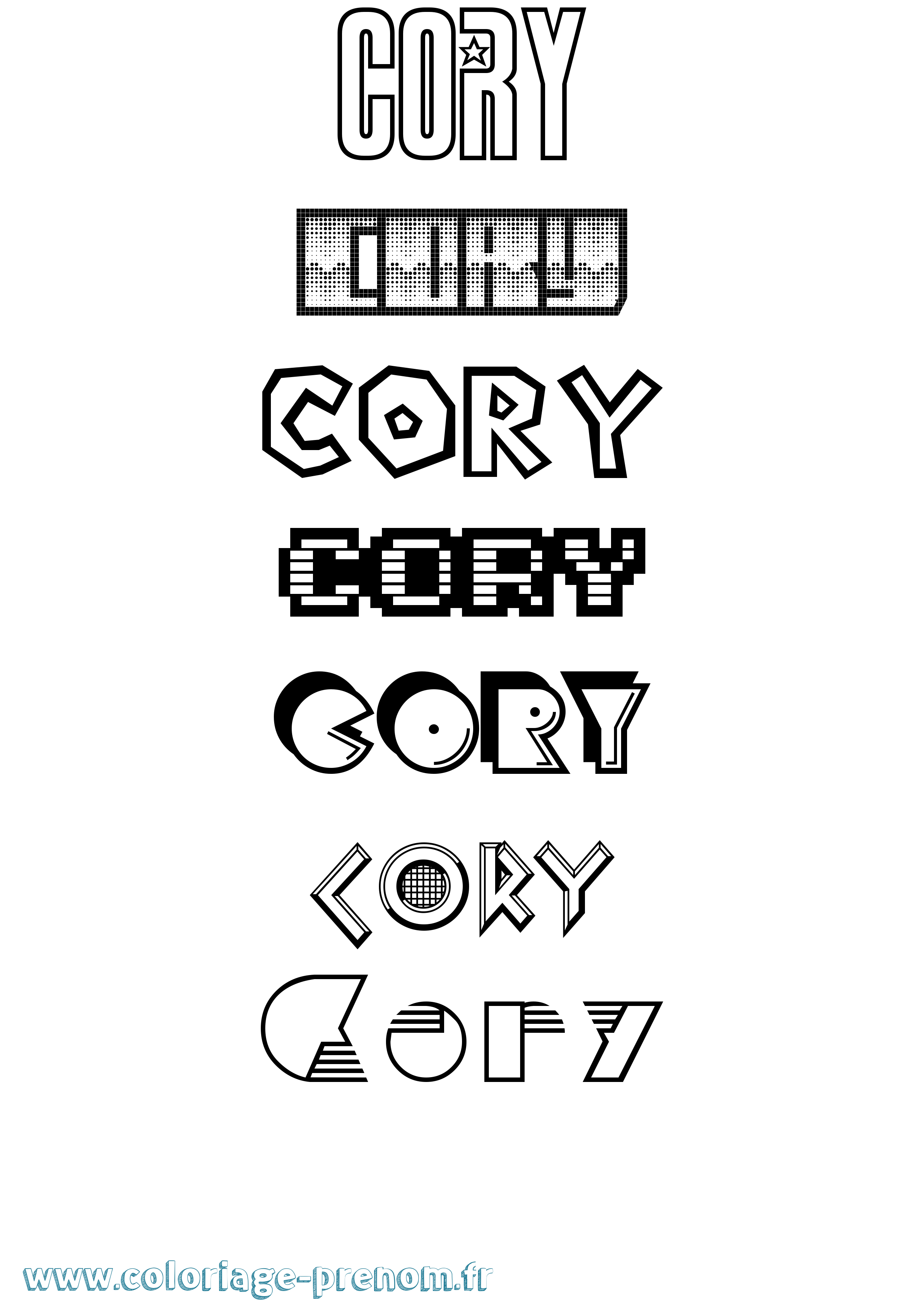 Coloriage Cory Jeux Vidéos Coloriage prénom Cory Jeux Vidéos