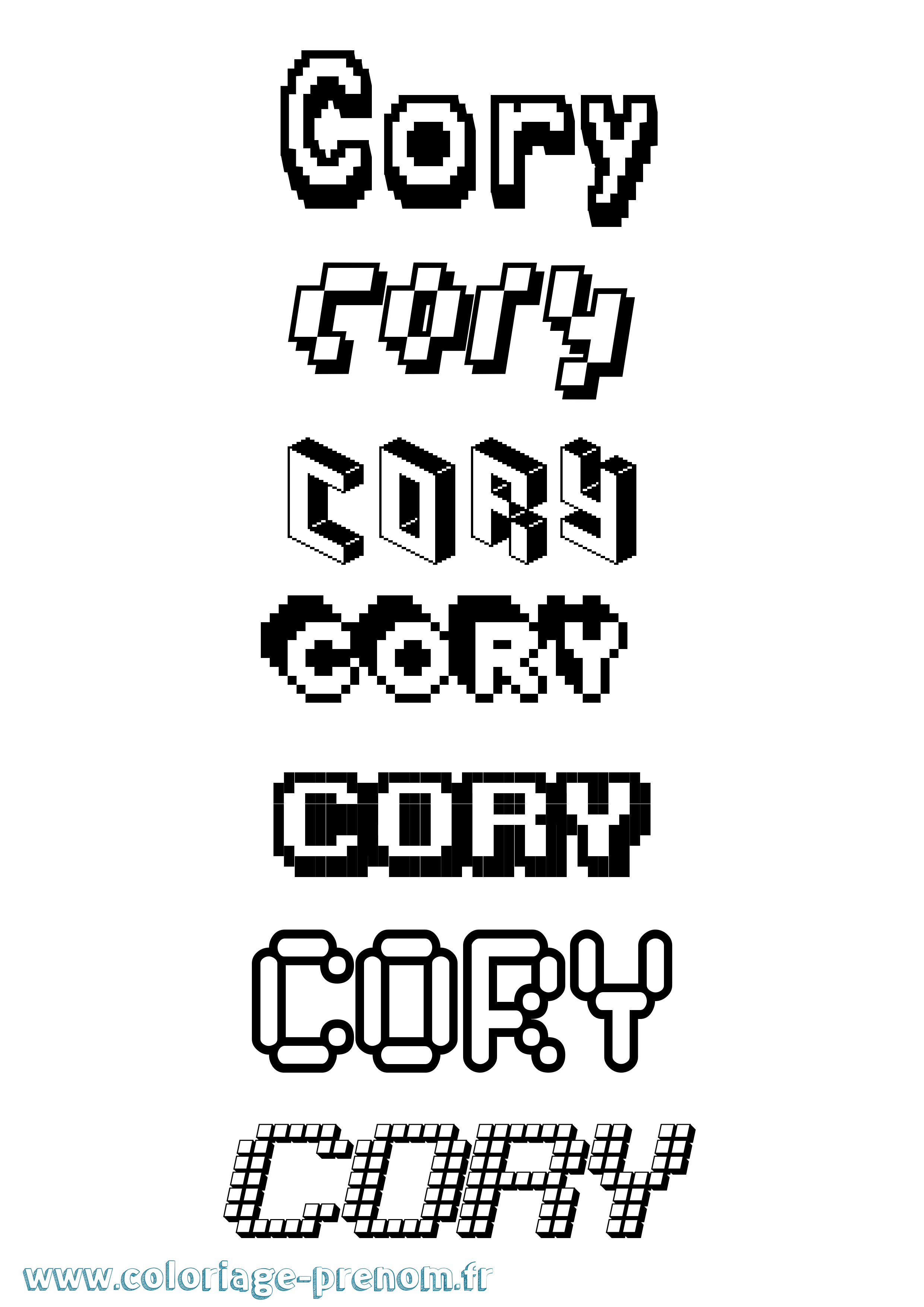 Coloriage Cory Pixel Coloriage prénom Cory Pixel