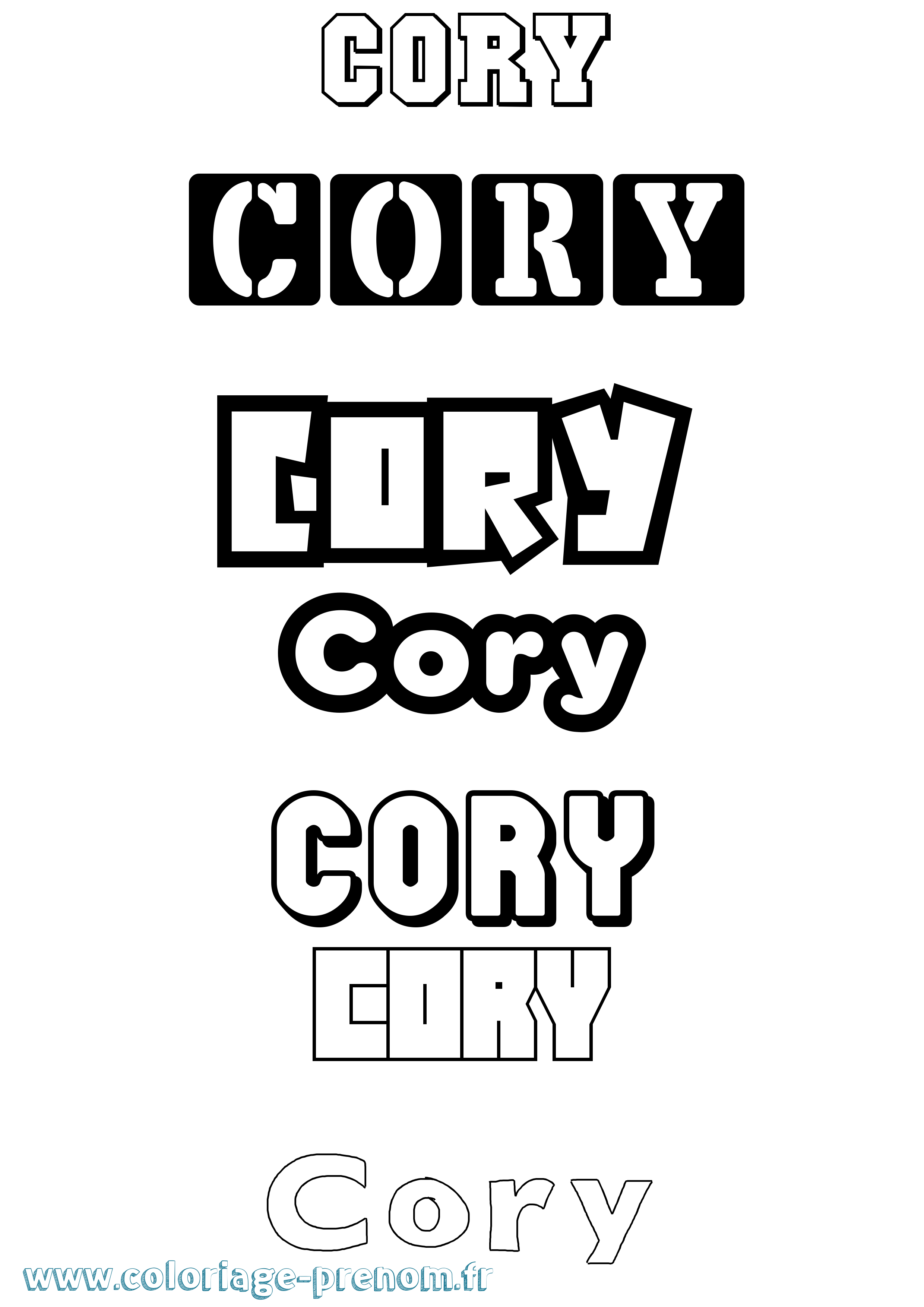 Coloriage Cory Simple Coloriage prénom Cory Simple
