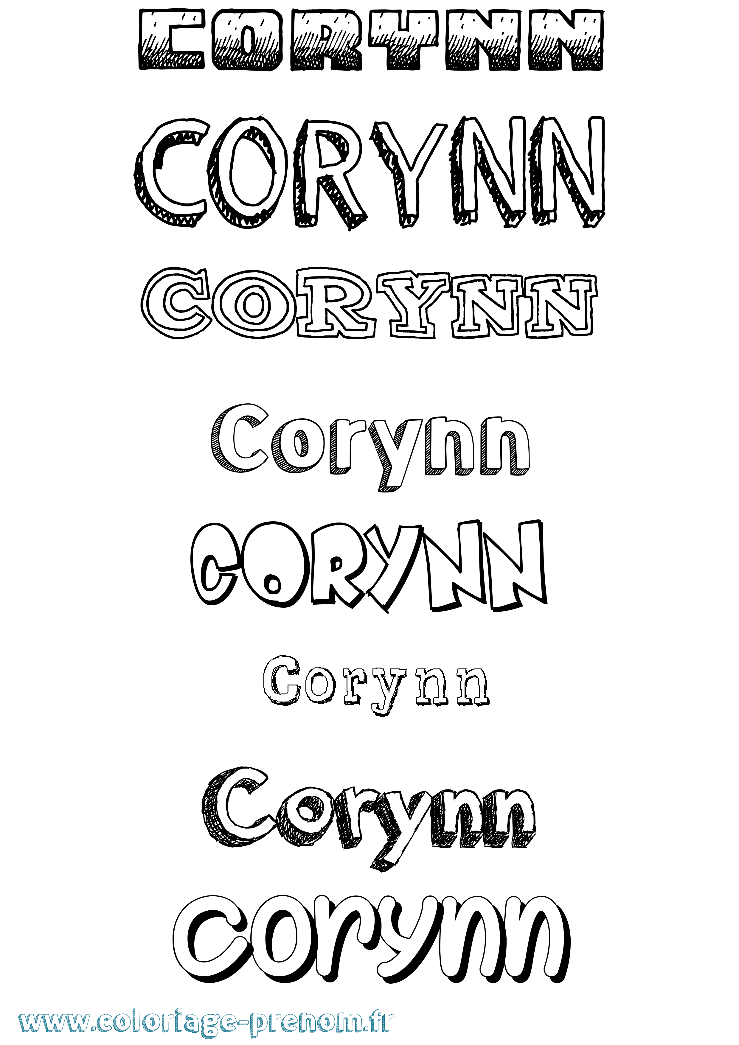 Coloriage Corynn Dessiné Coloriage prénom Corynn Dessiné