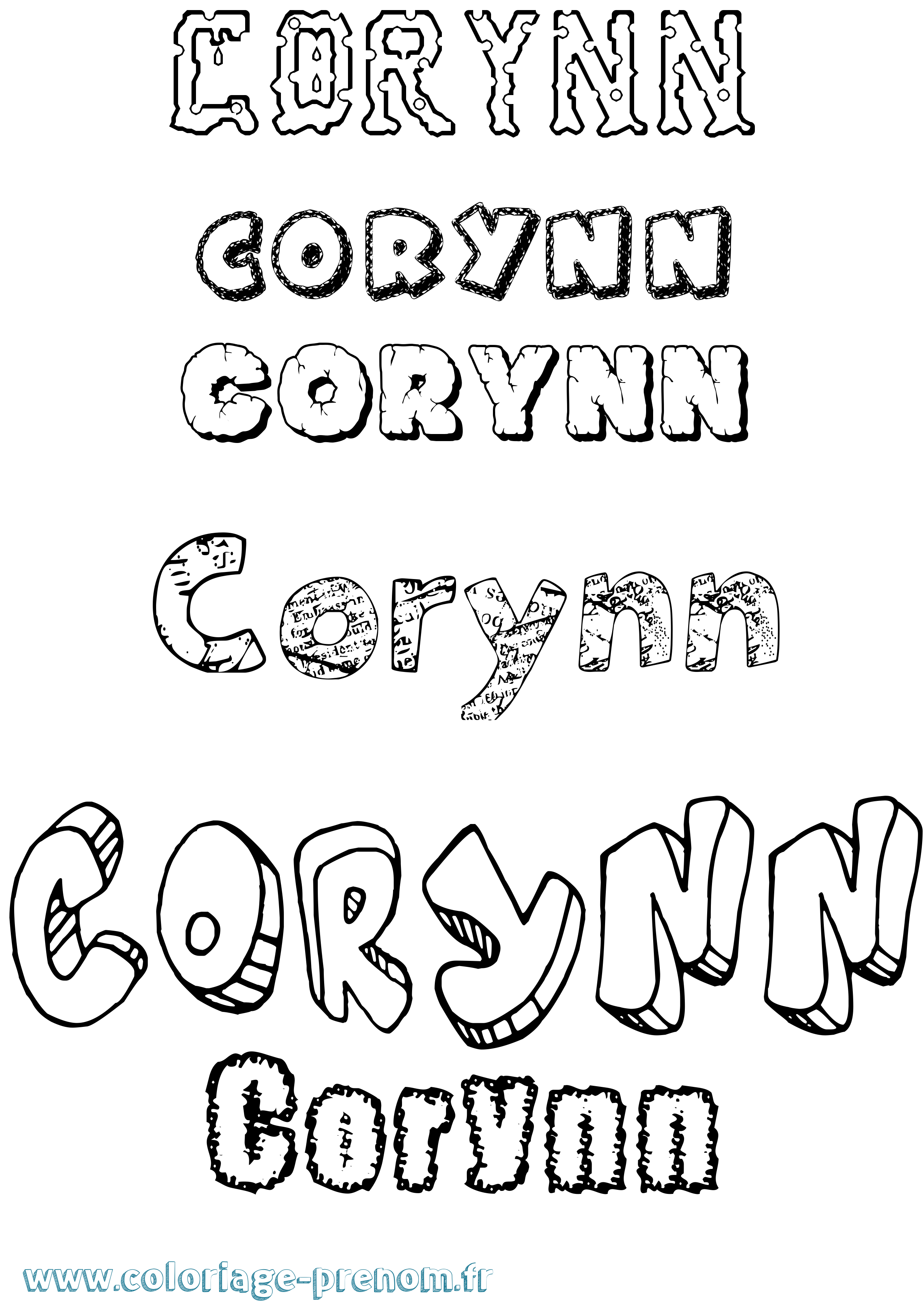 Coloriage Corynn Destructuré Coloriage prénom Corynn Destructuré