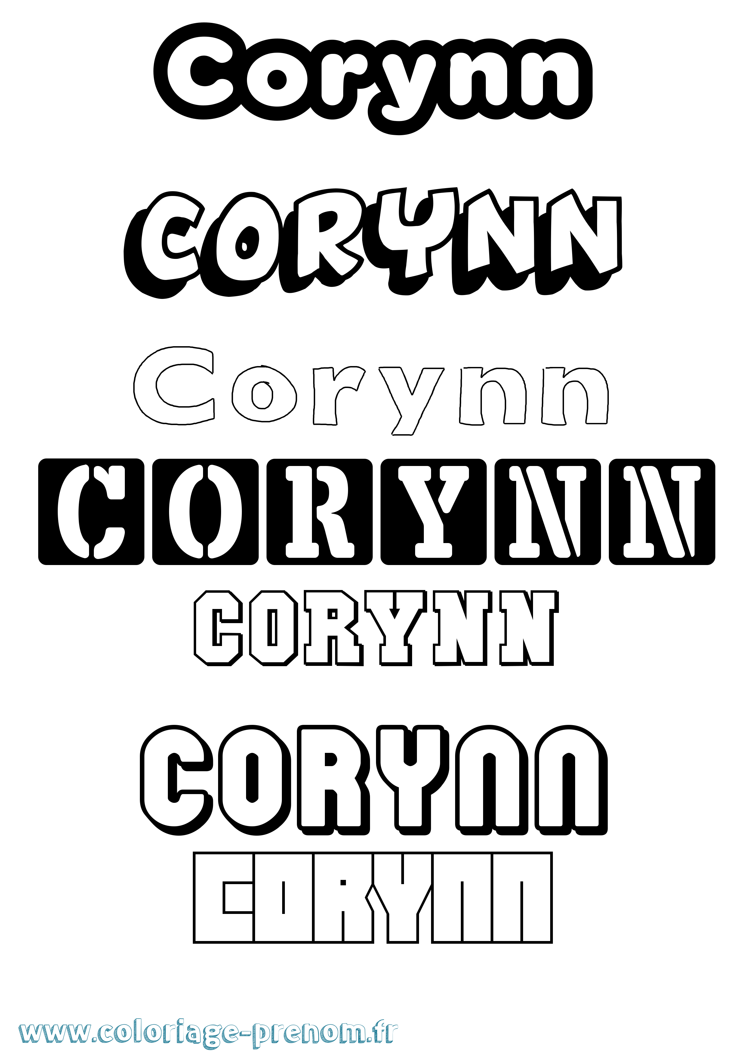 Coloriage Corynn Simple Coloriage prénom Corynn Simple