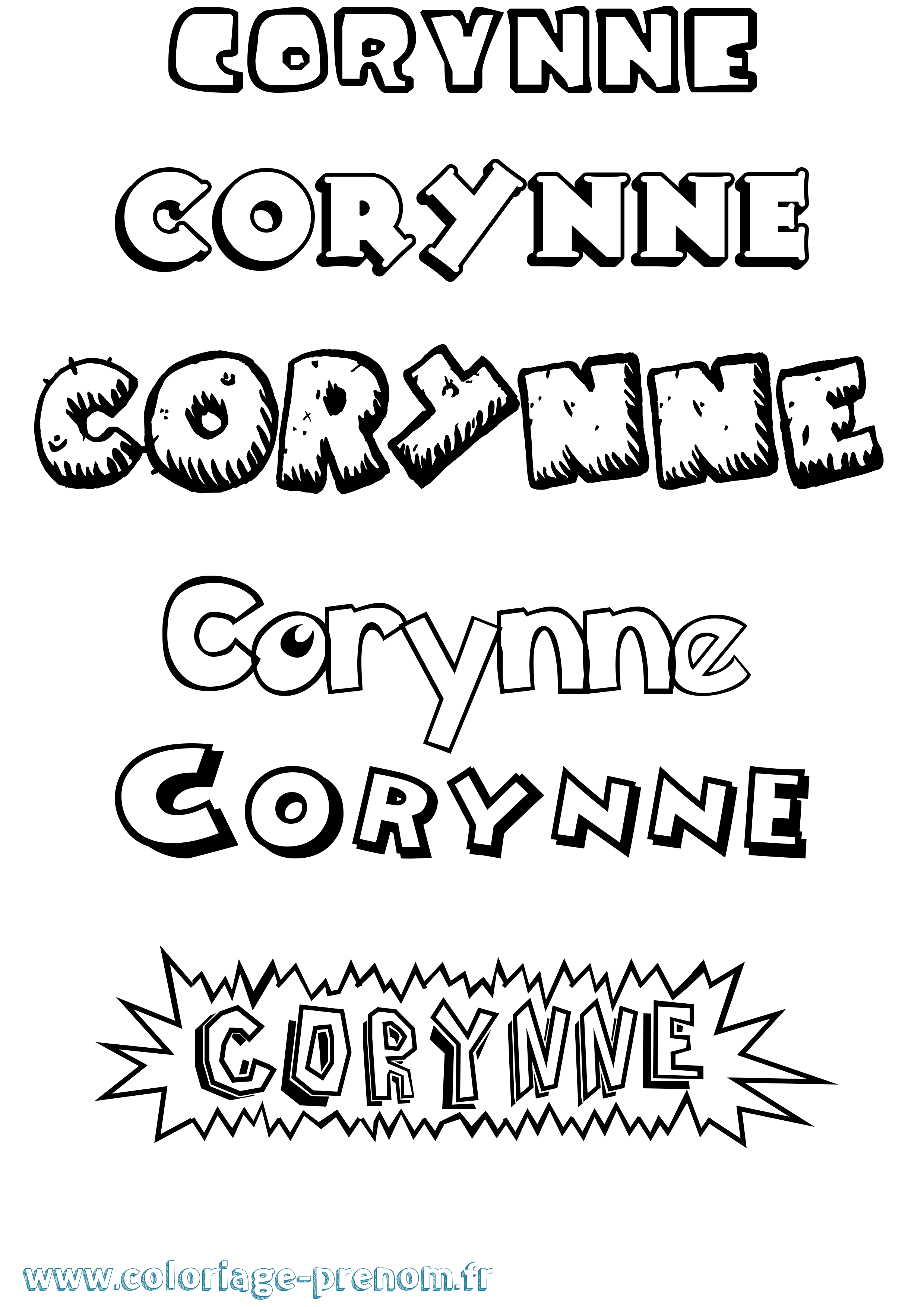 Coloriage Corynne Dessin Animé Coloriage prénom Corynne Dessin Animé