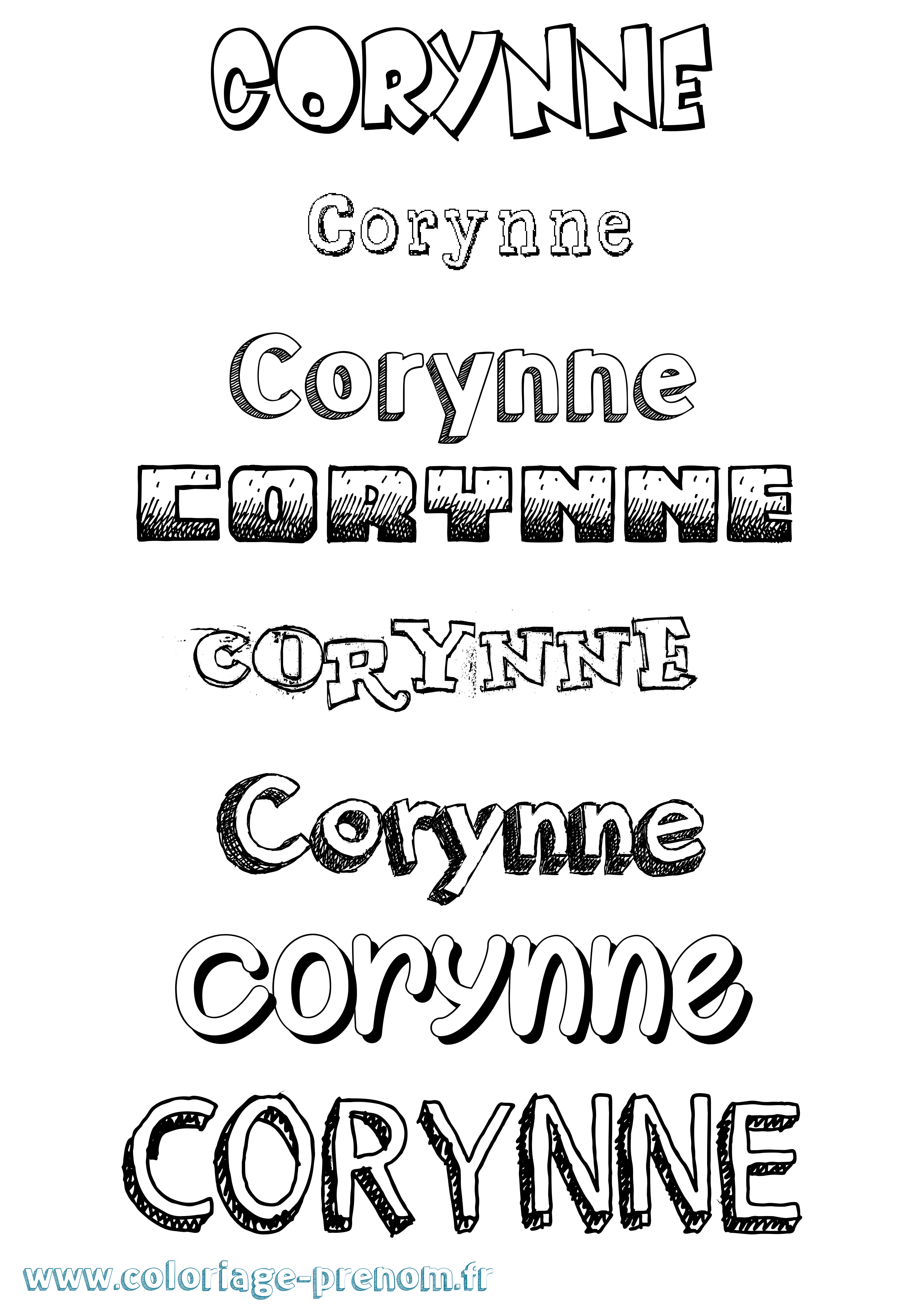 Coloriage Corynne Dessiné Coloriage prénom Corynne Dessiné