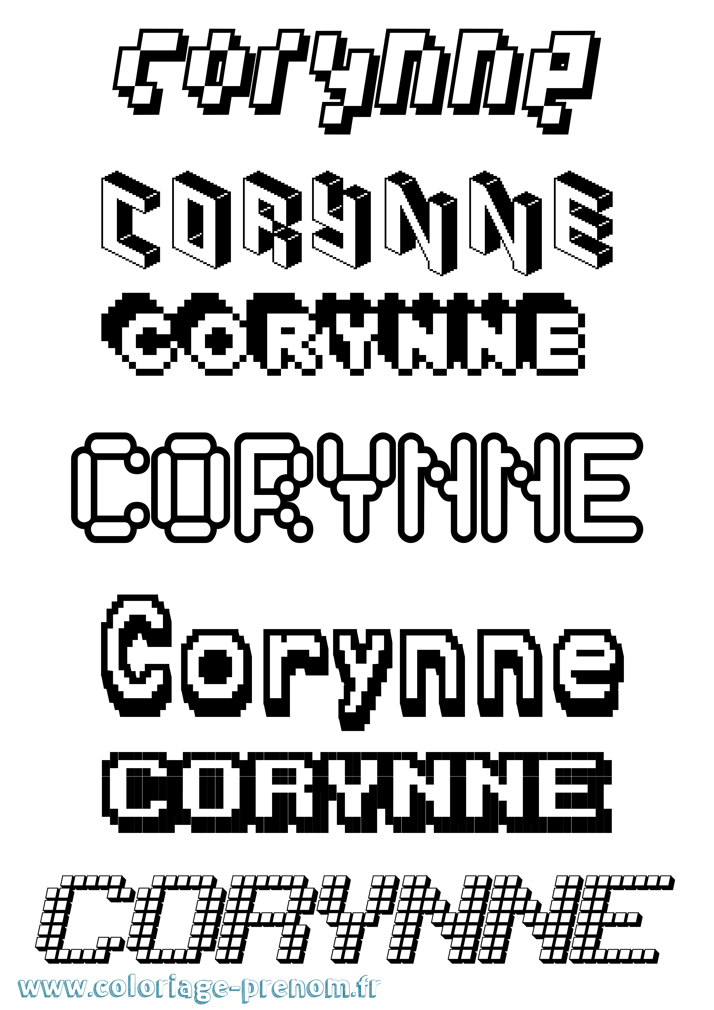 Coloriage Corynne Pixel Coloriage prénom Corynne Pixel