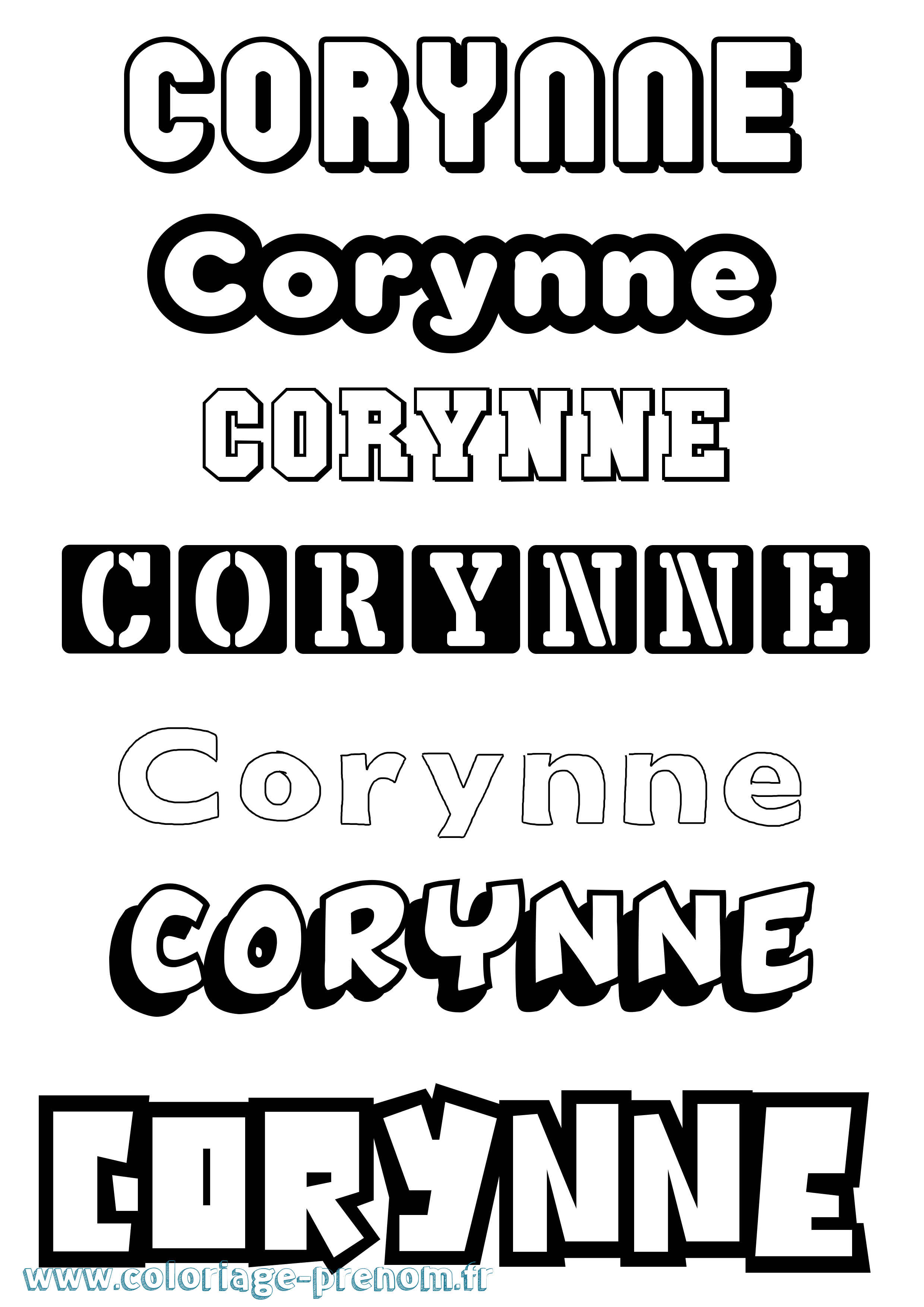 Coloriage Corynne Simple Coloriage prénom Corynne Simple