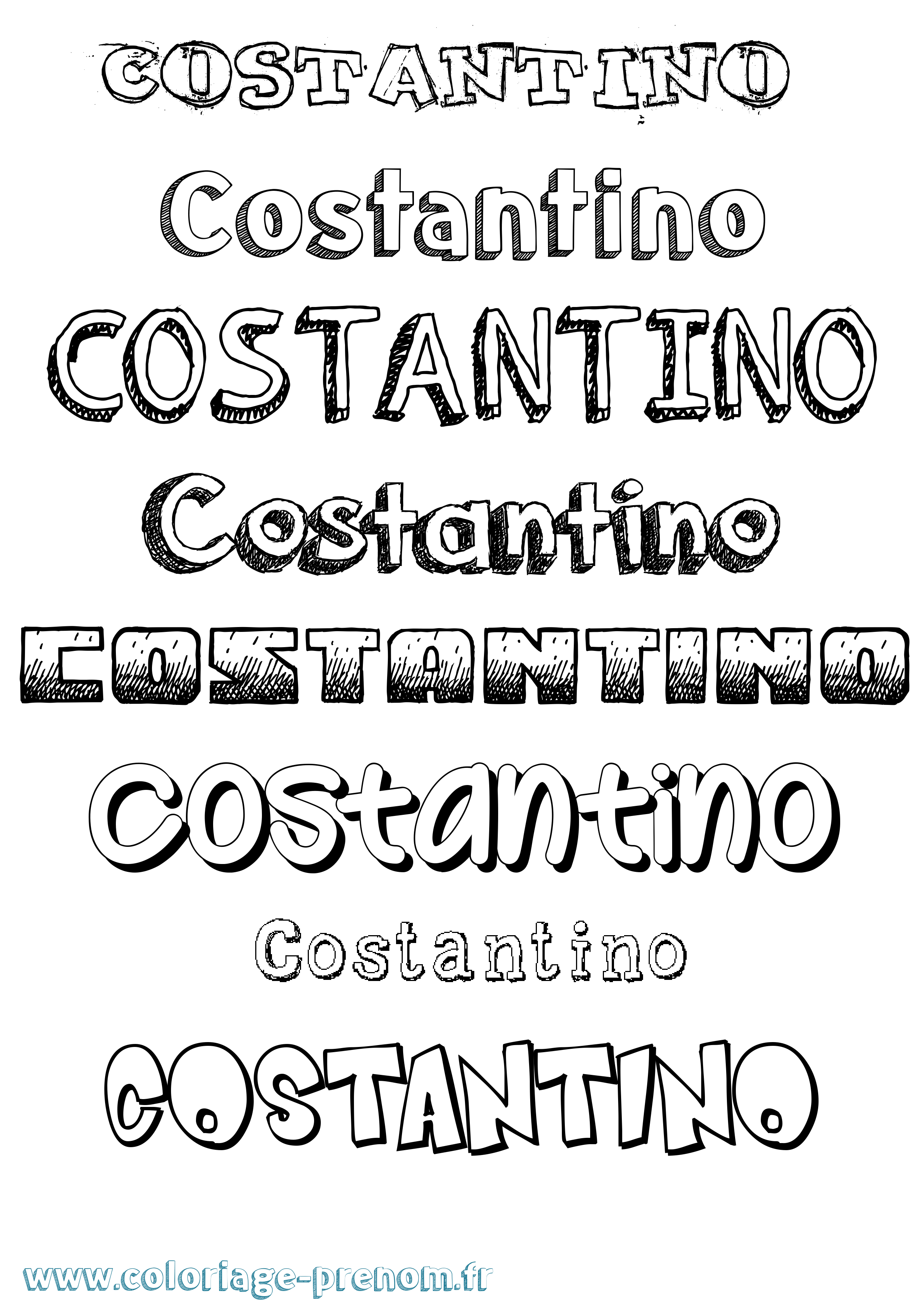 Coloriage Costantino Dessiné Coloriage prénom Costantino Dessiné