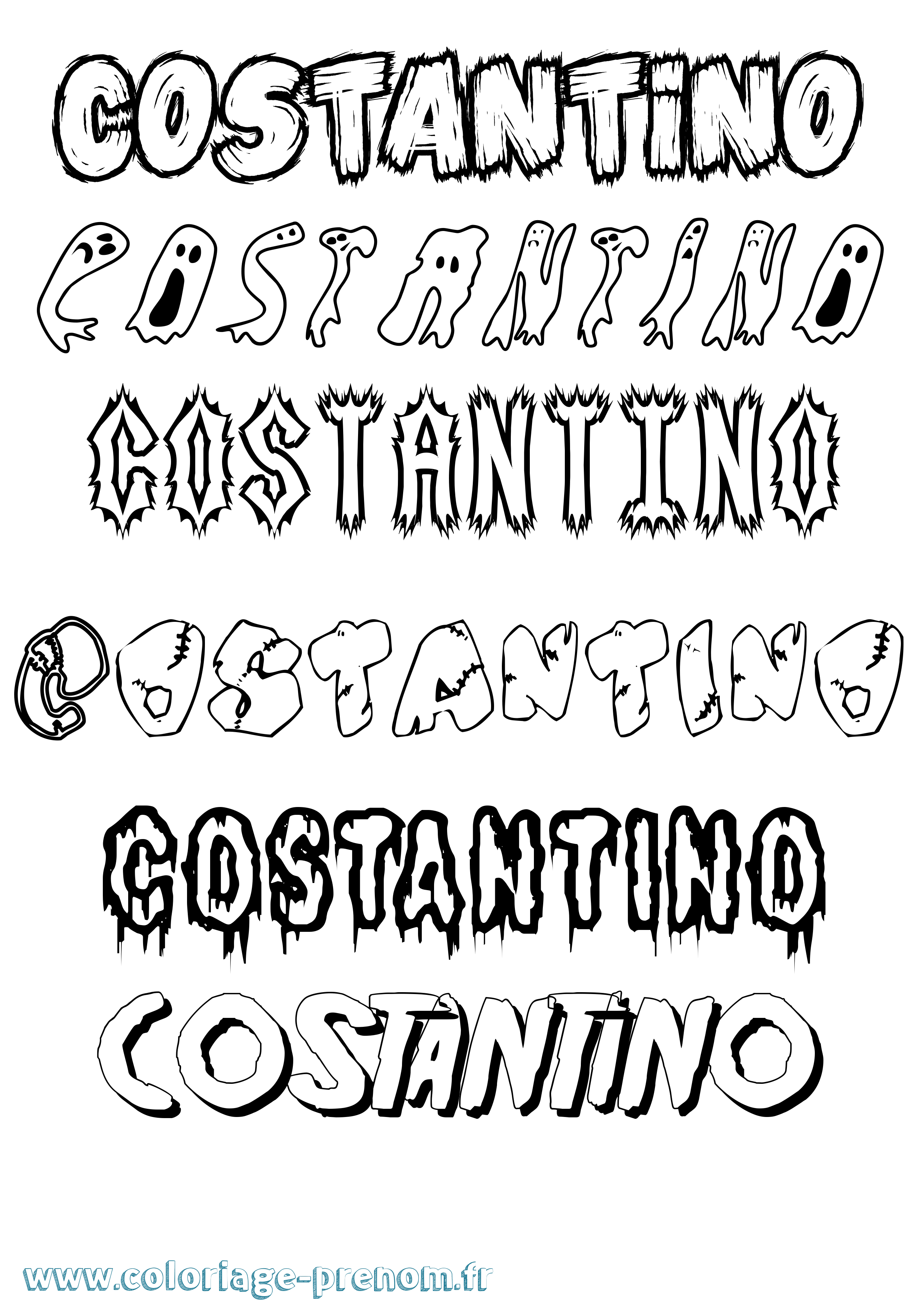Coloriage Costantino Frisson Coloriage prénom Costantino Frisson