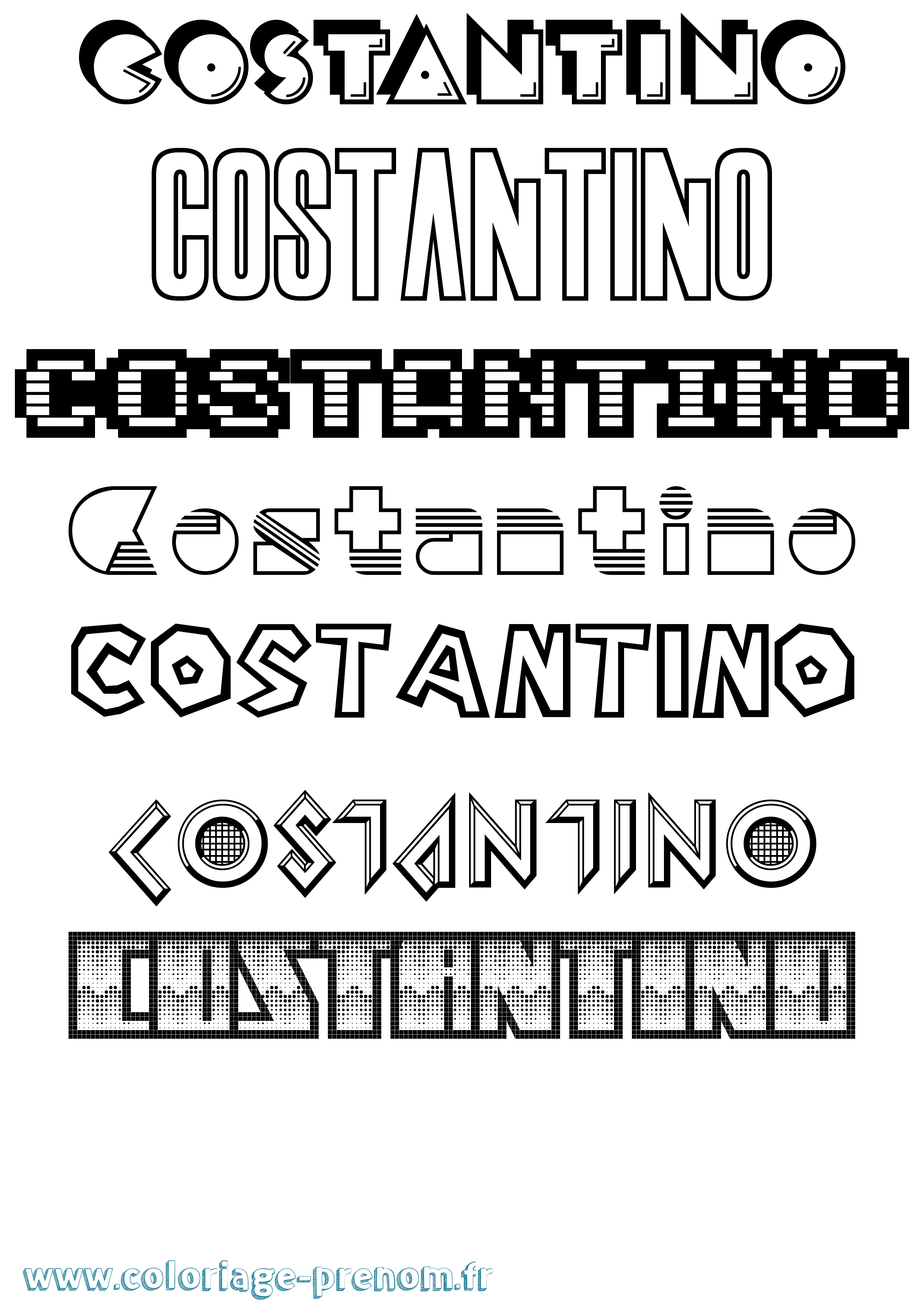 Coloriage Costantino Jeux Vidéos Coloriage prénom Costantino Jeux Vidéos
