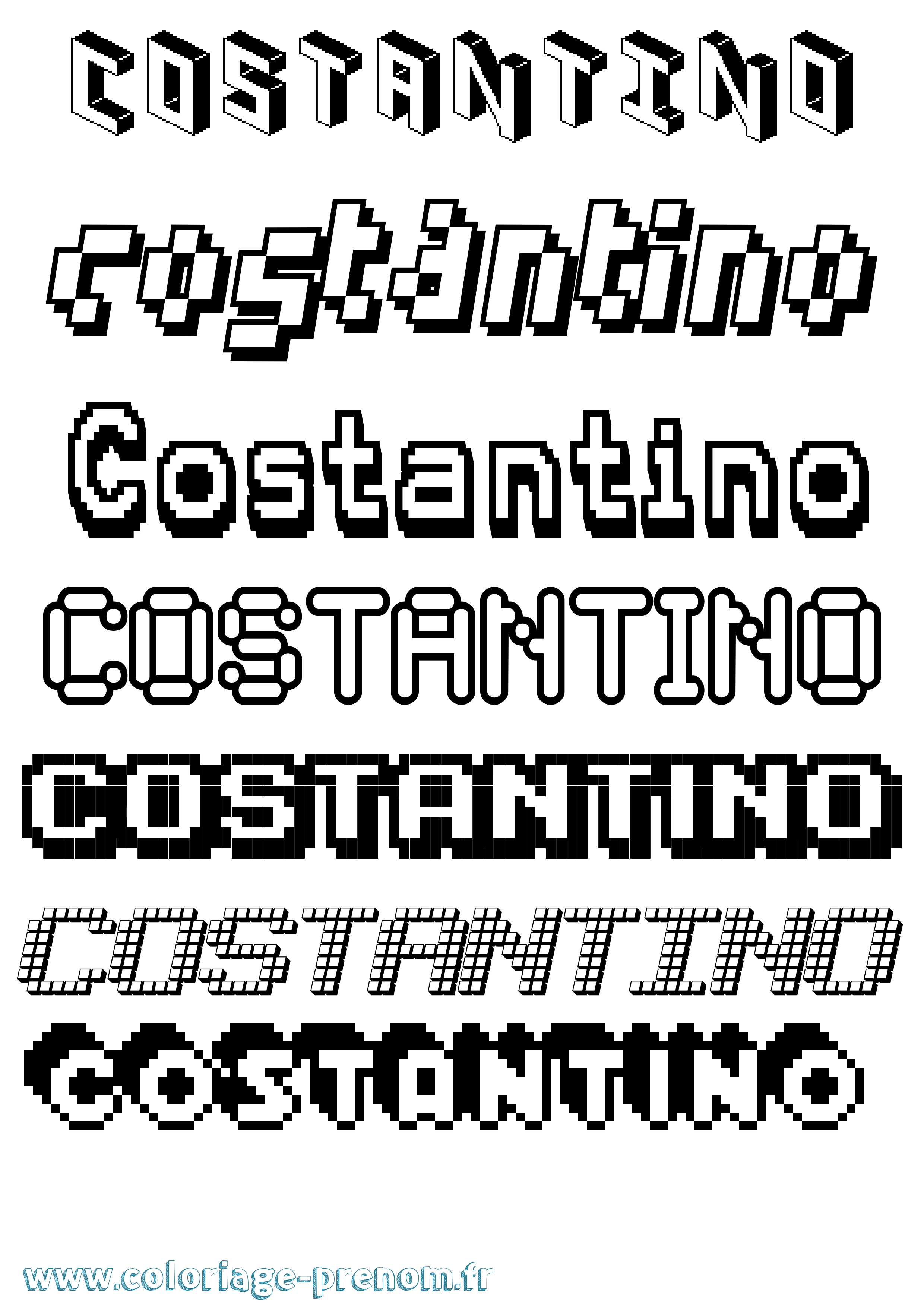 Coloriage Costantino Pixel Coloriage prénom Costantino Pixel