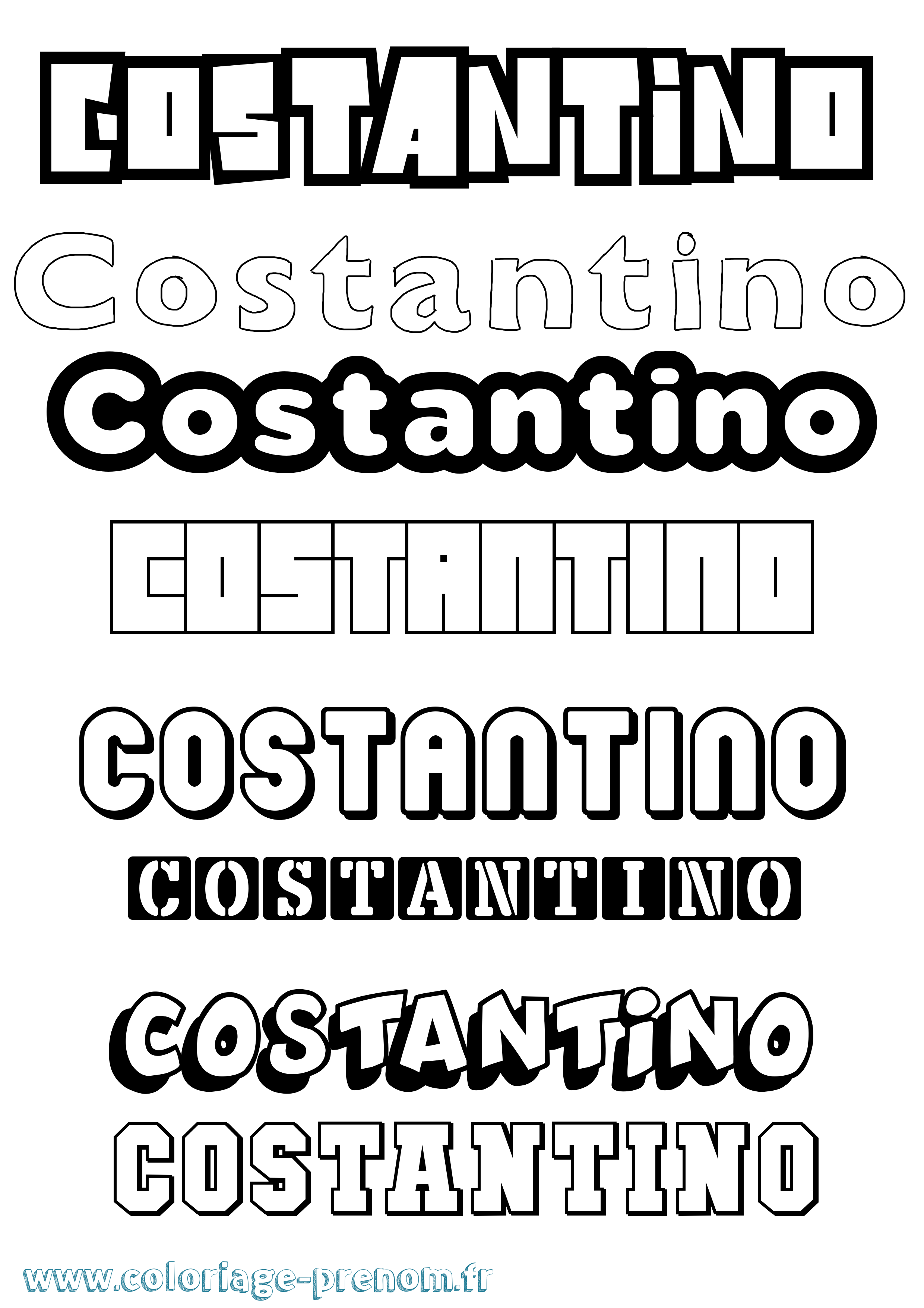Coloriage Costantino Simple Coloriage prénom Costantino Simple