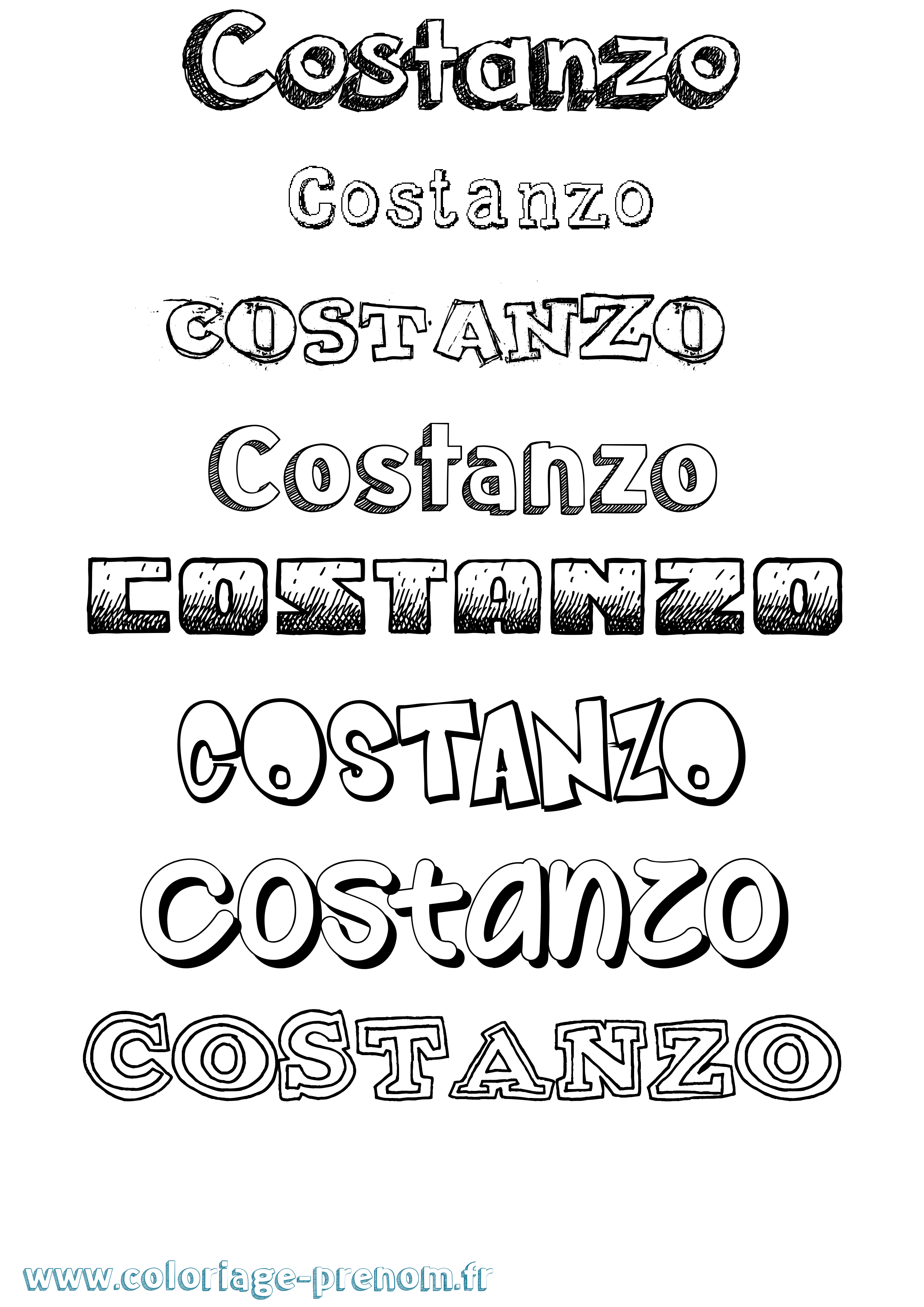 Coloriage Costanzo Dessiné Coloriage prénom Costanzo Dessiné