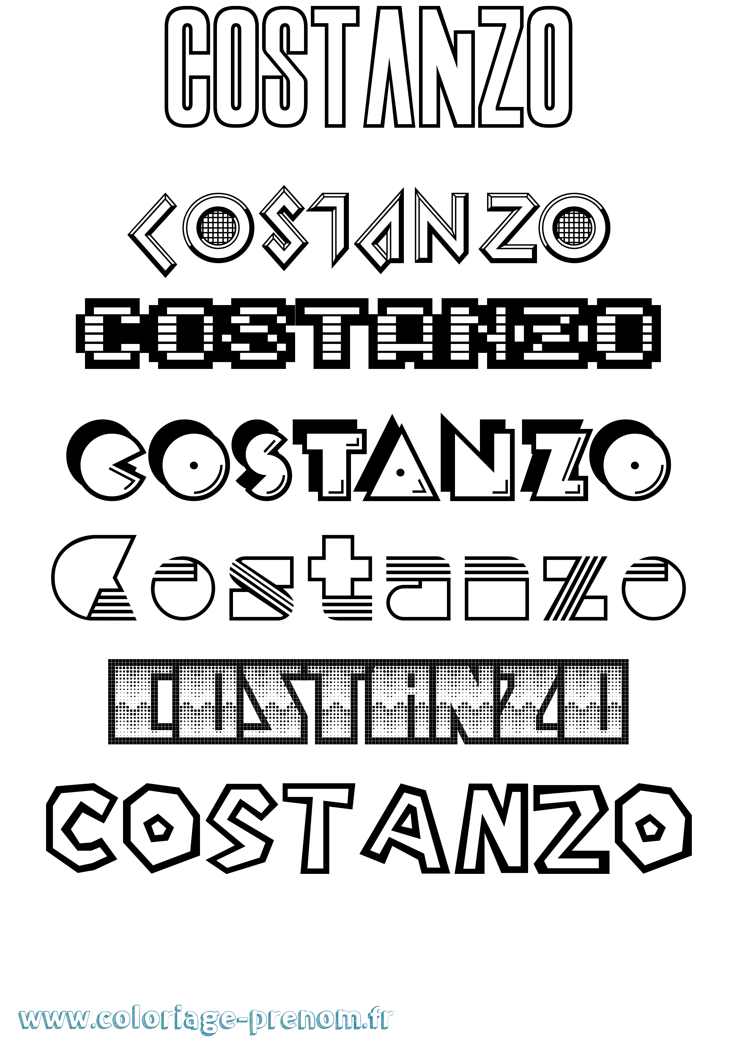 Coloriage Costanzo Jeux Vidéos Coloriage prénom Costanzo Jeux Vidéos