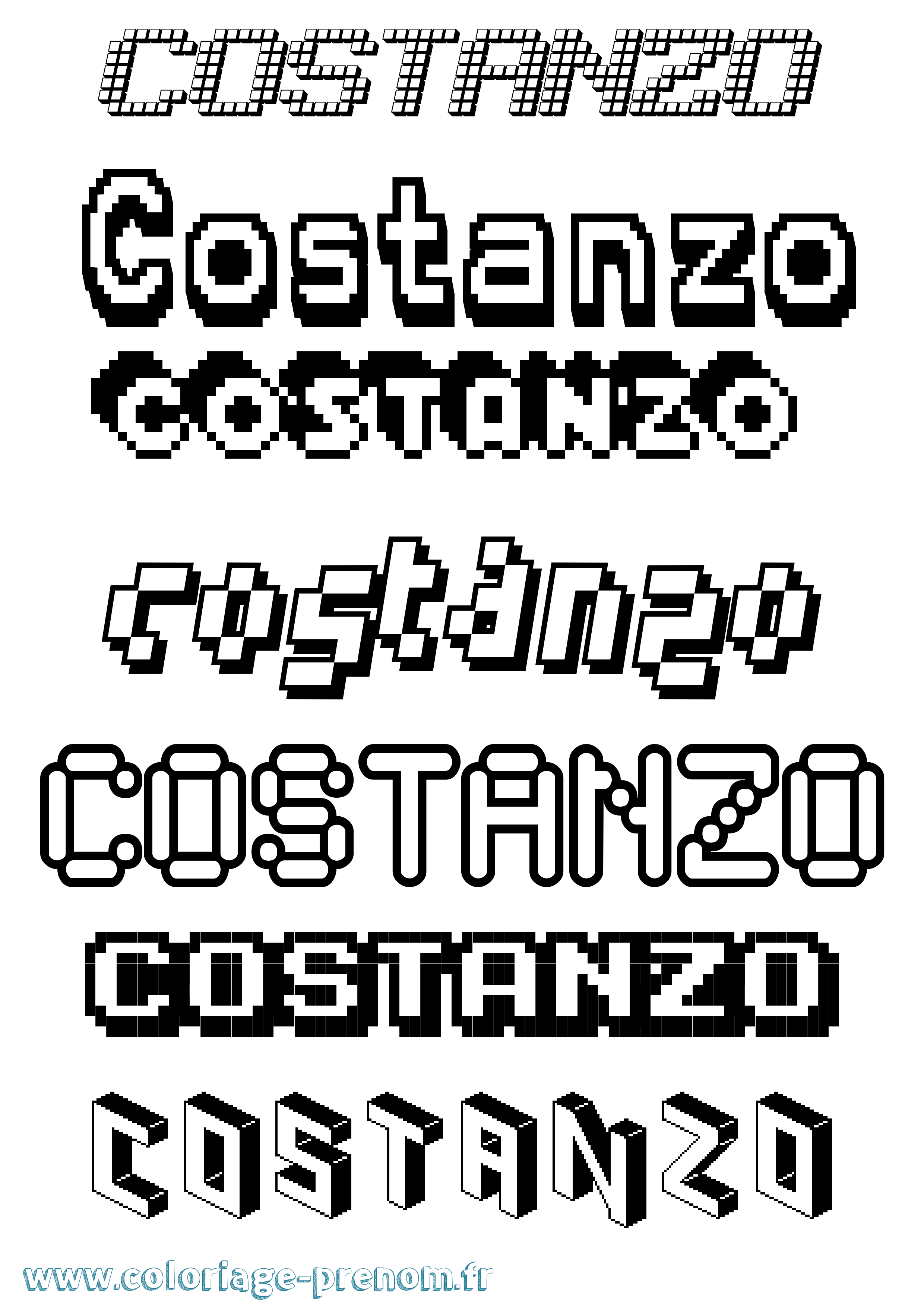 Coloriage Costanzo Pixel Coloriage prénom Costanzo Pixel
