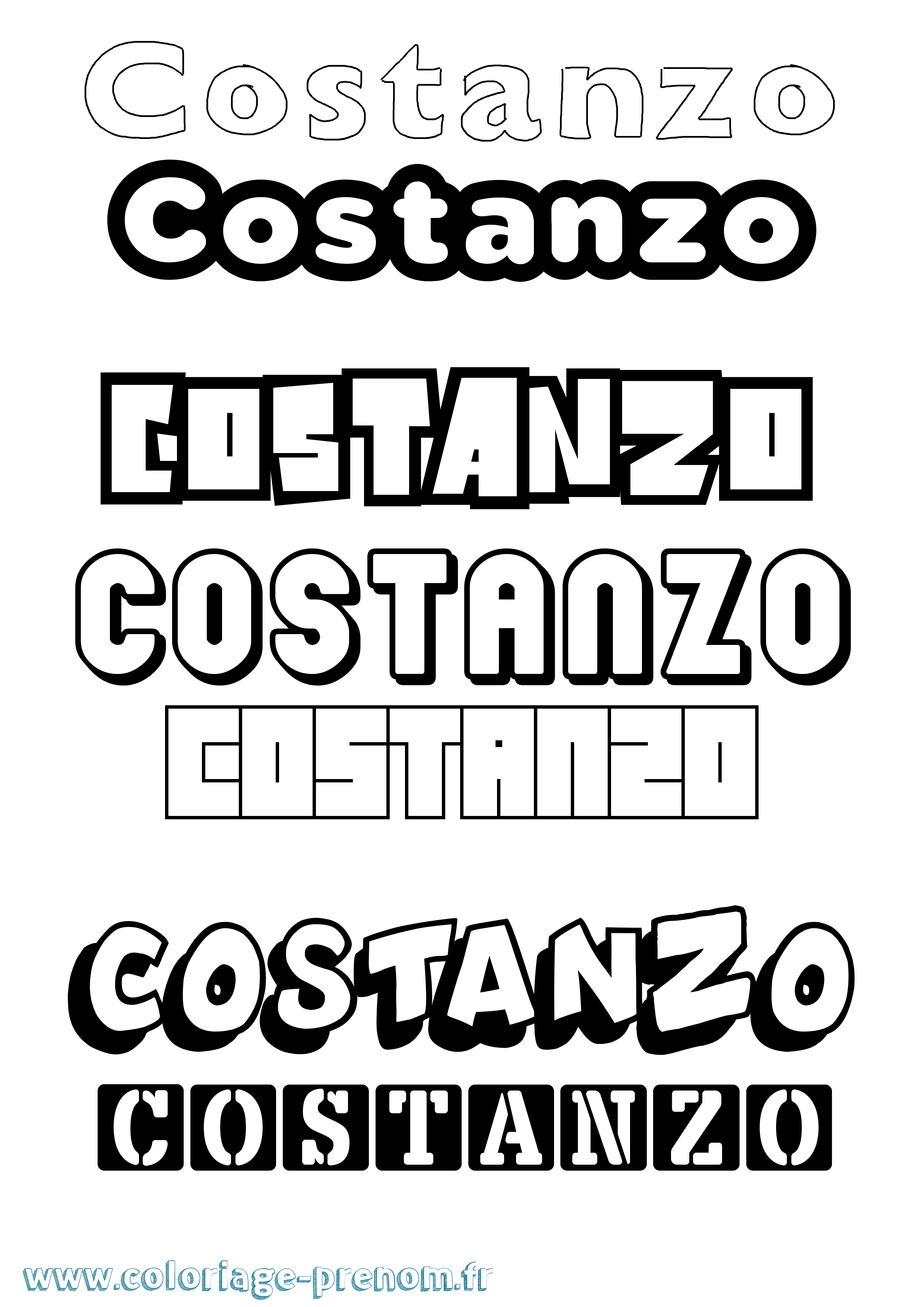 Coloriage Costanzo Simple Coloriage prénom Costanzo Simple