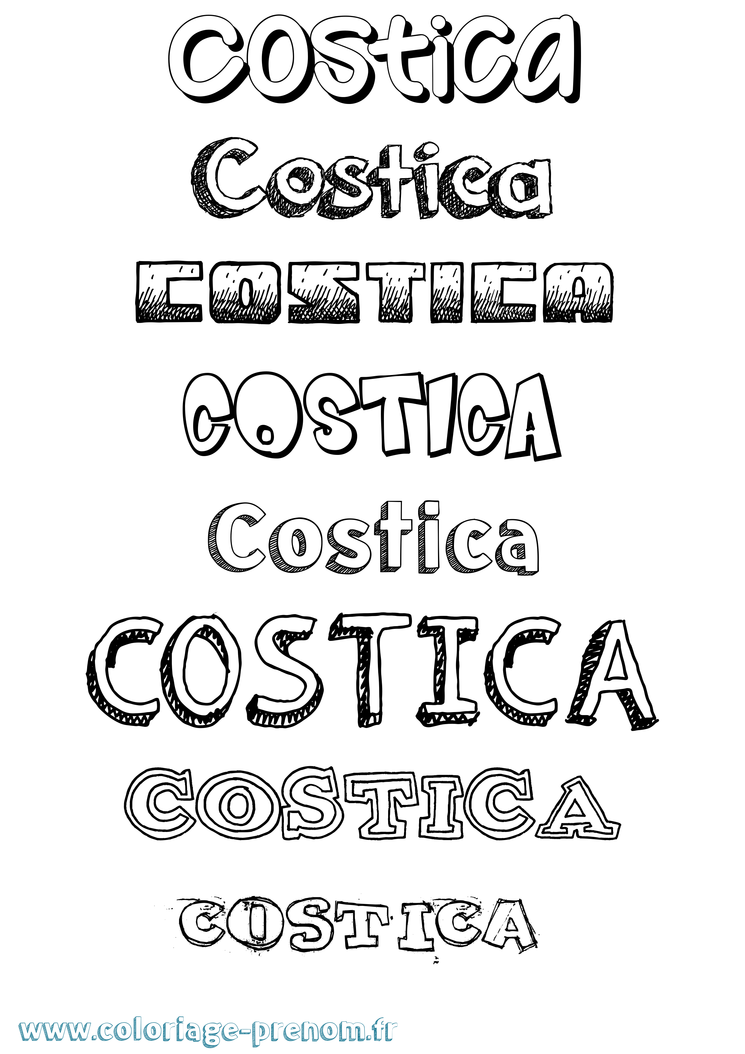 Coloriage Costica Dessiné Coloriage prénom Costica Dessiné