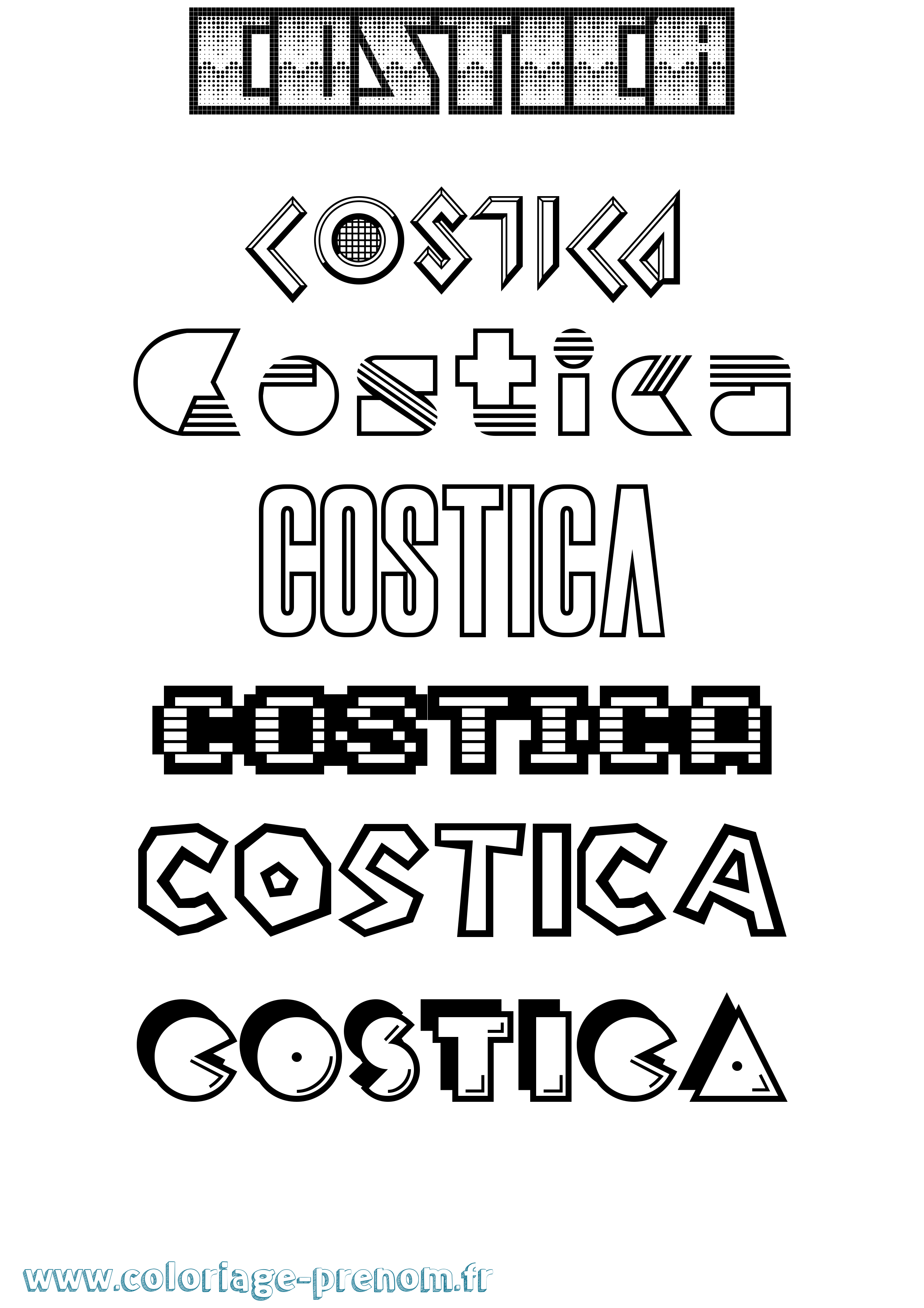 Coloriage Costica Jeux Vidéos Coloriage prénom Costica Jeux Vidéos