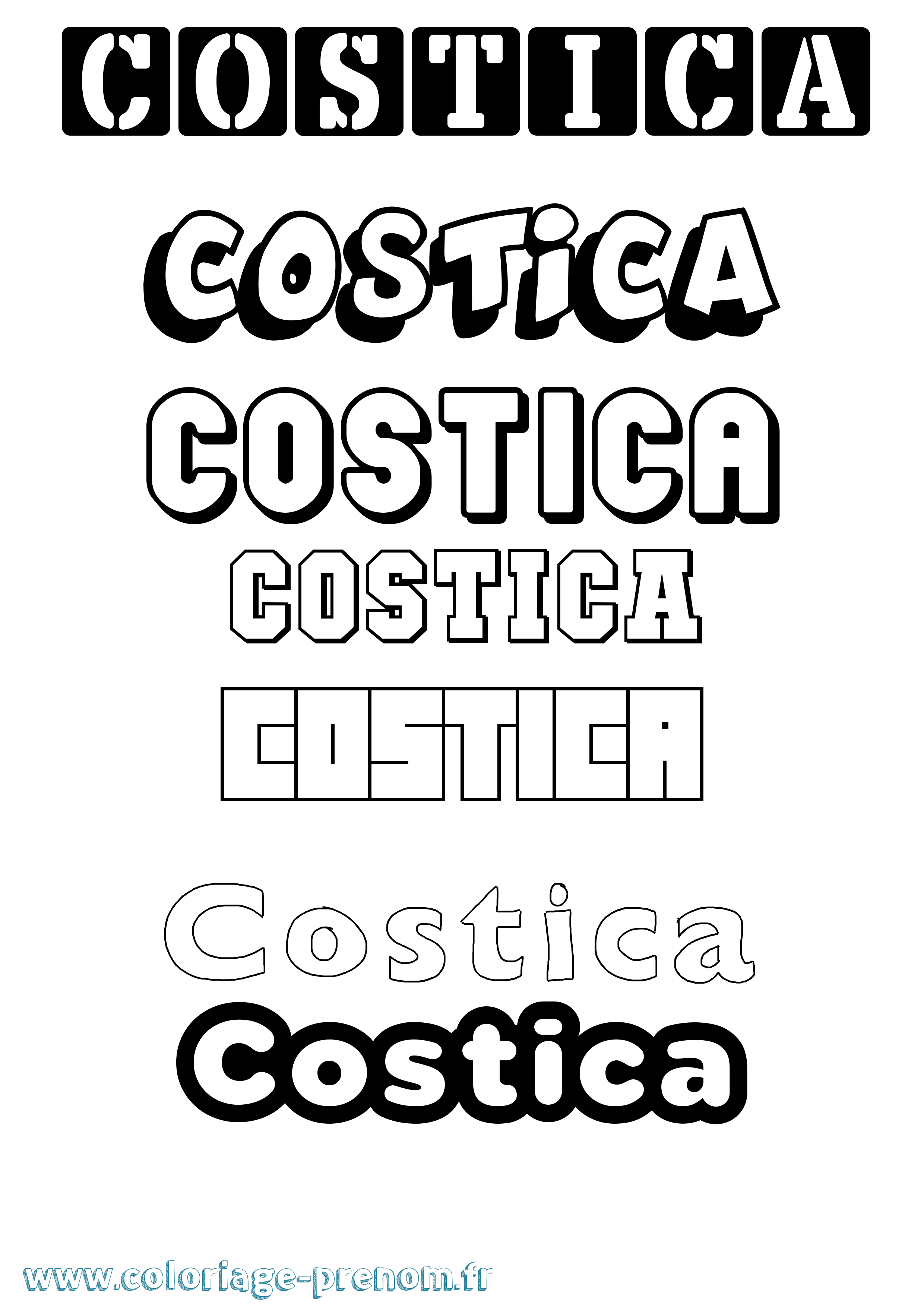 Coloriage Costica Simple Coloriage prénom Costica Simple