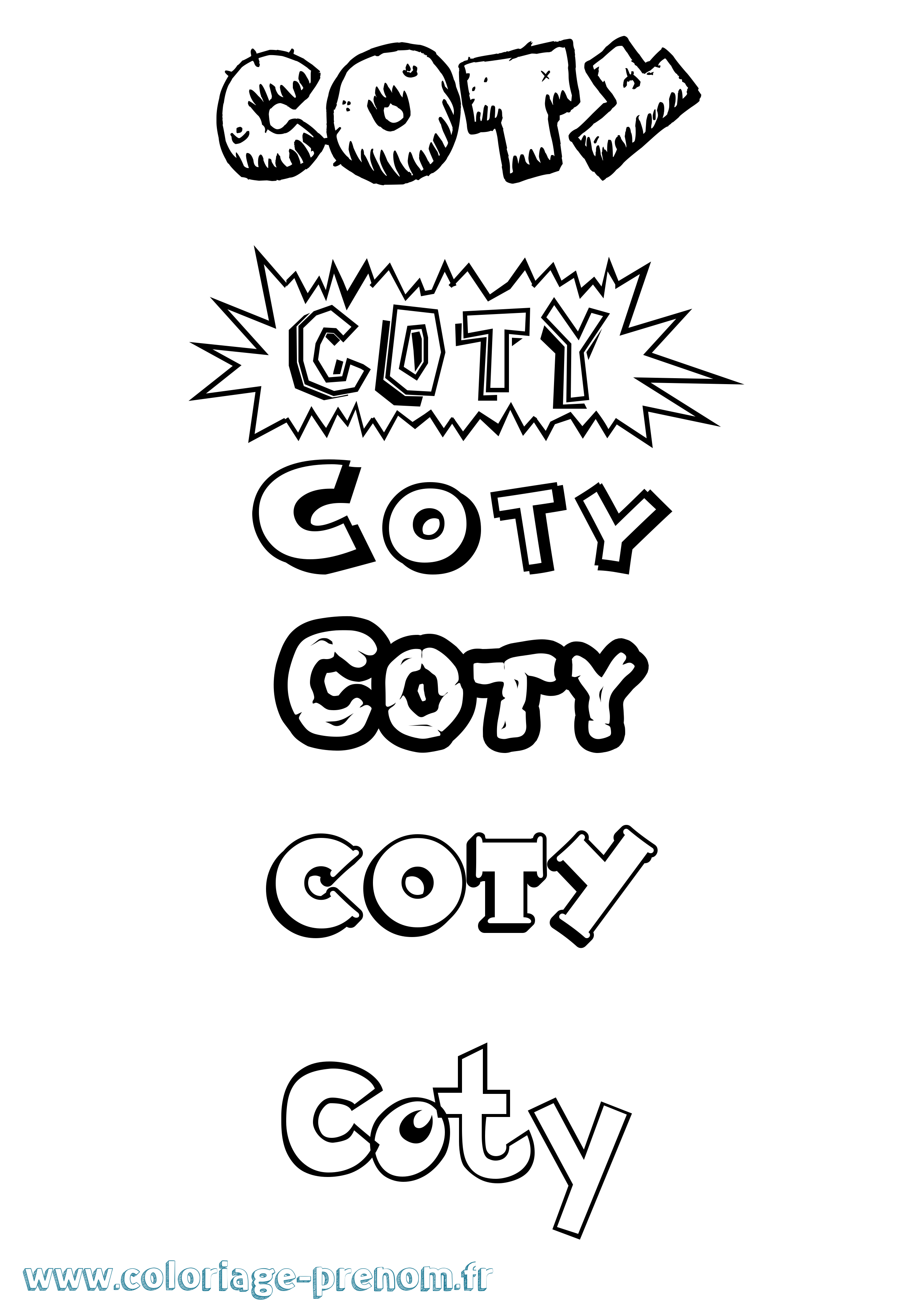 Coloriage Coty Dessin Animé Coloriage prénom Coty Dessin Animé