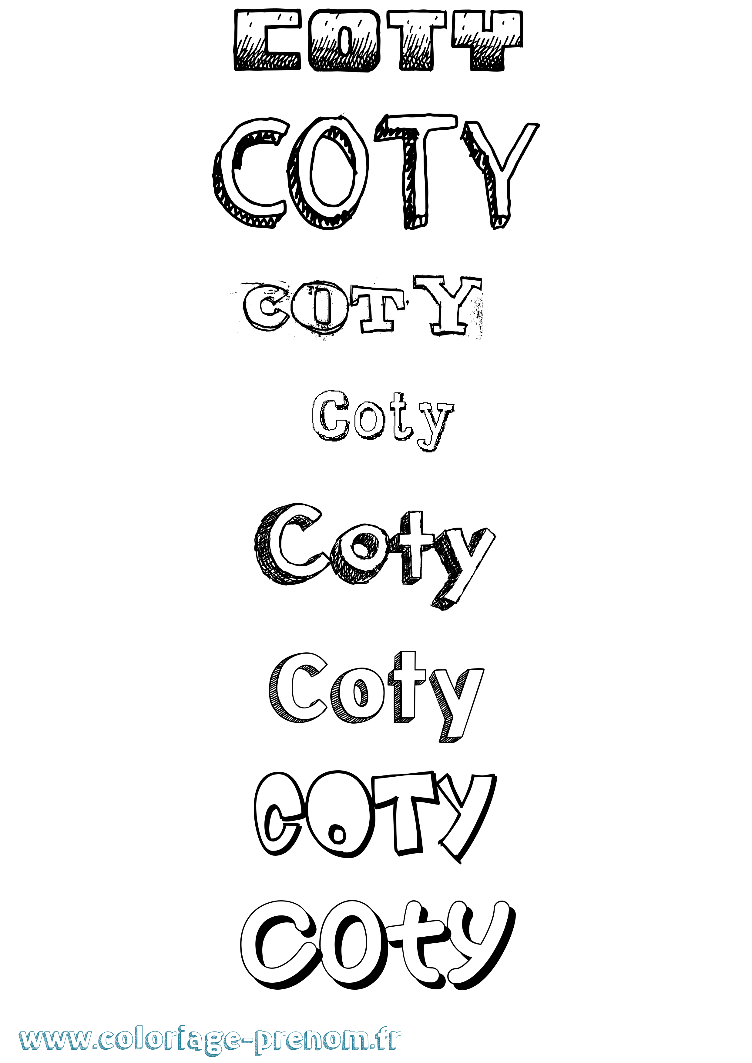 Coloriage Coty Dessiné Coloriage prénom Coty Dessiné