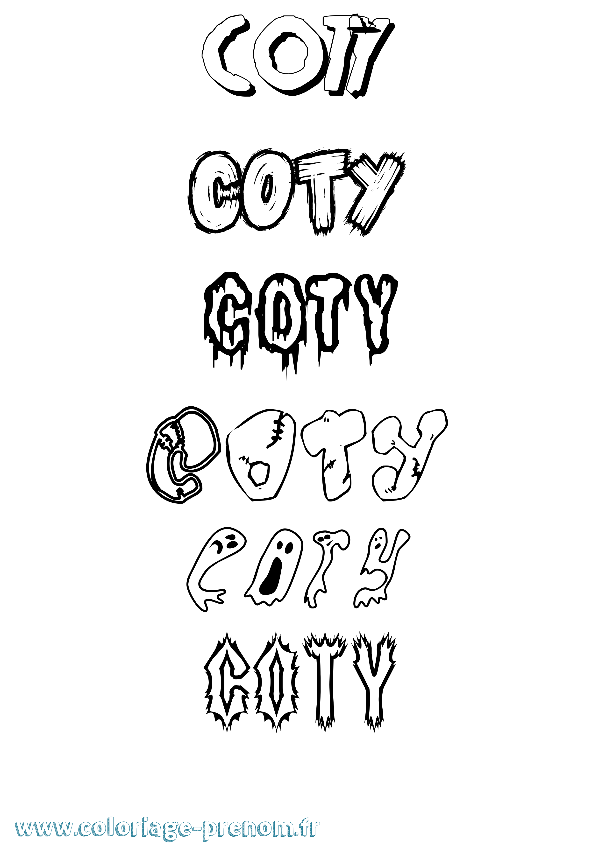 Coloriage Coty Frisson Coloriage prénom Coty Frisson
