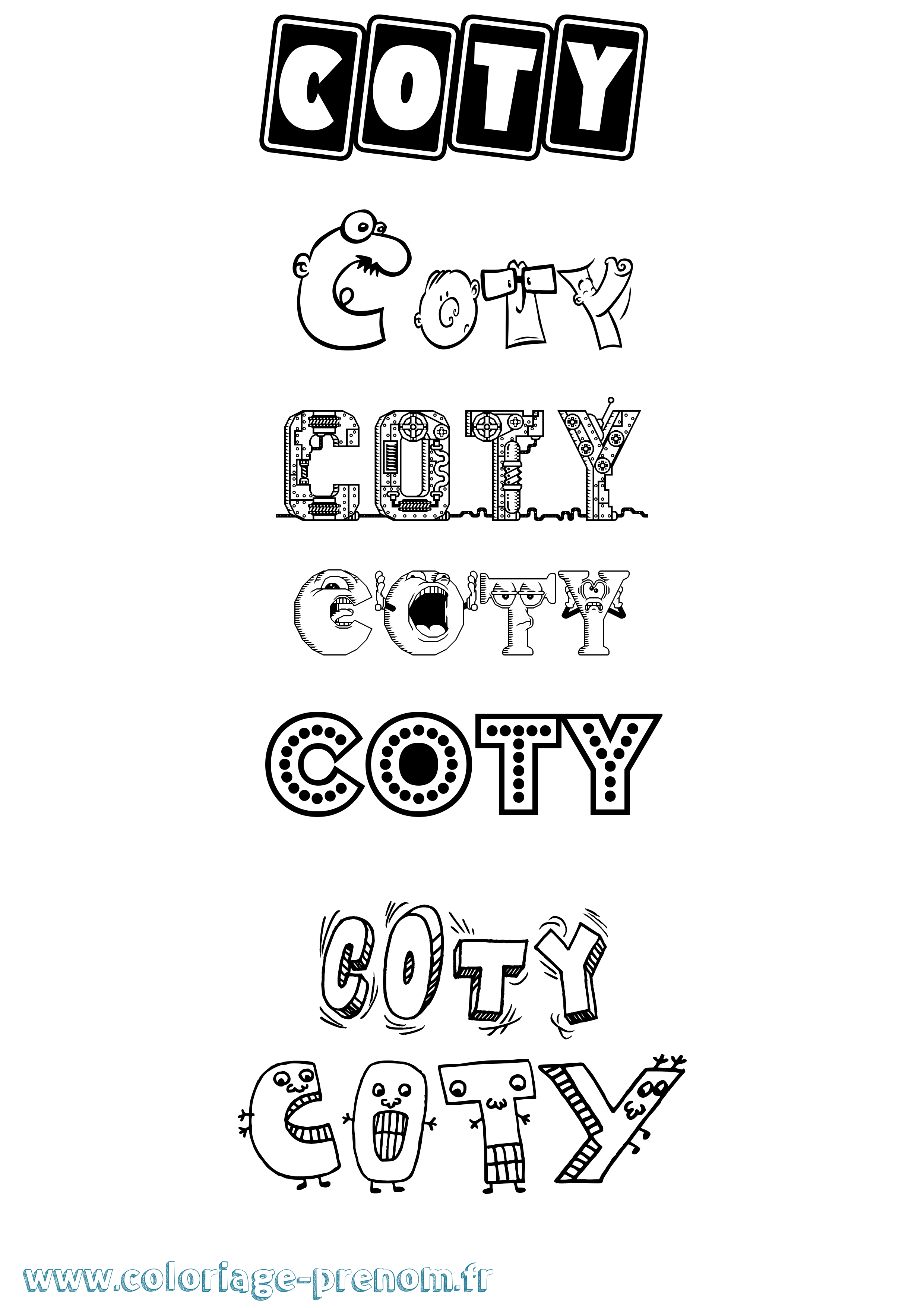Coloriage Coty Fun Coloriage prénom Coty Fun