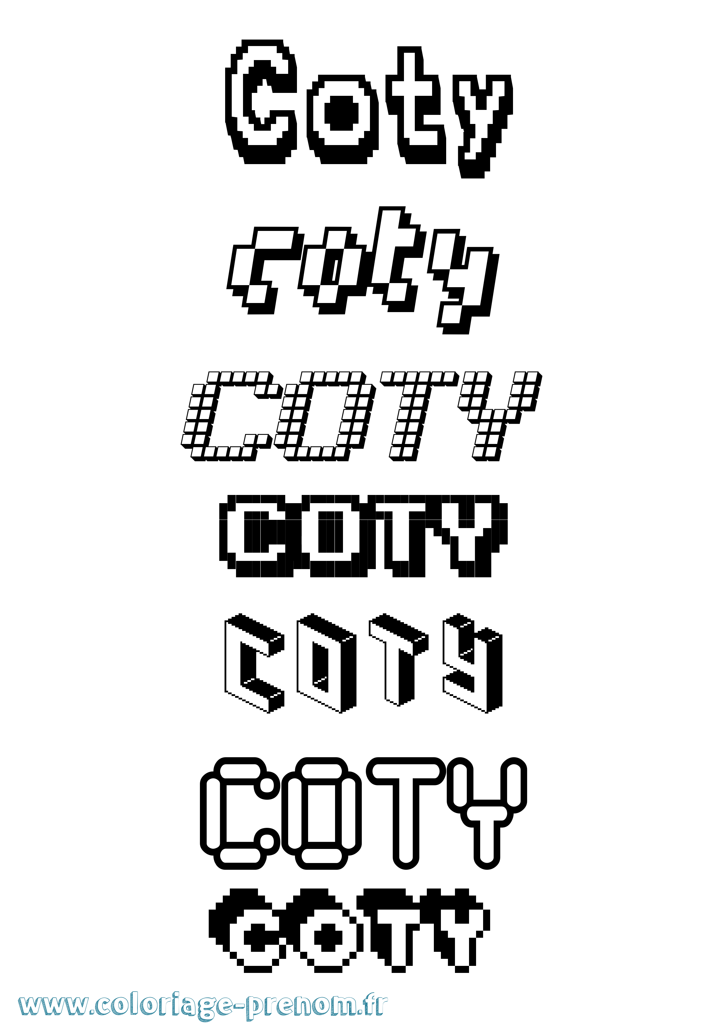 Coloriage Coty Pixel Coloriage prénom Coty Pixel