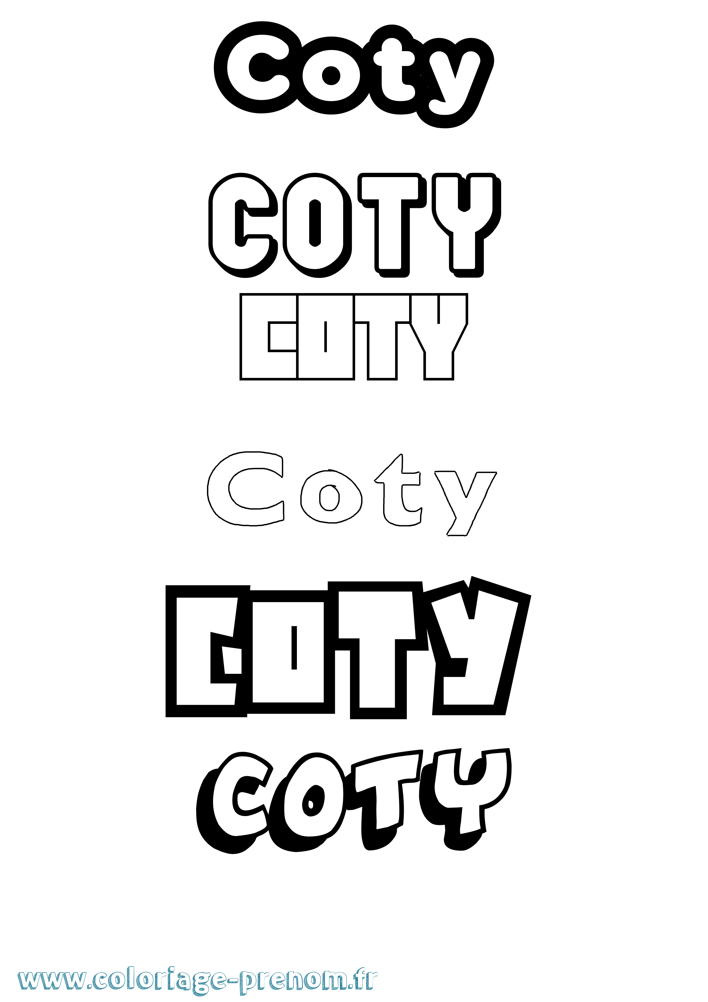Coloriage Coty Simple Coloriage prénom Coty Simple