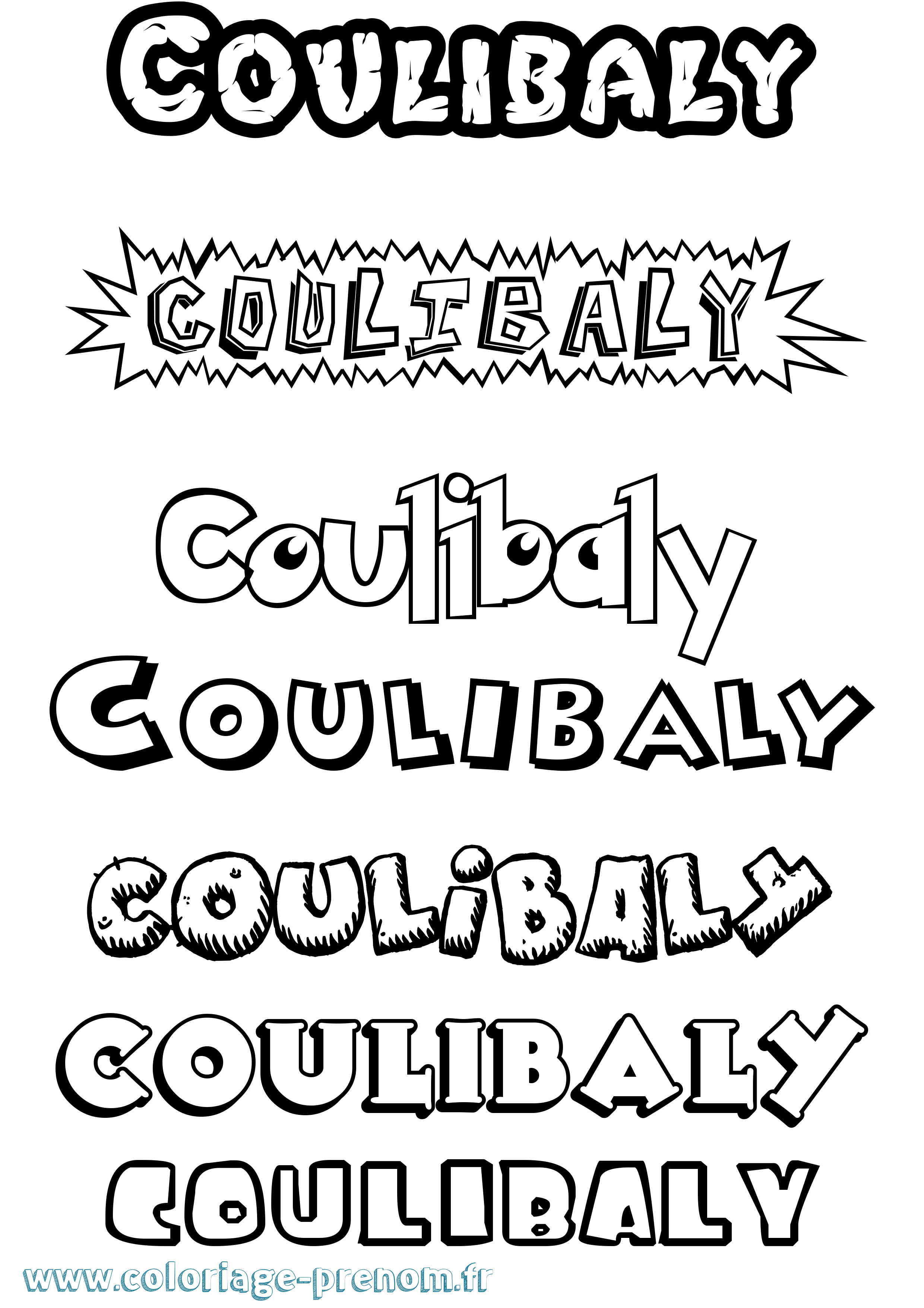 Coloriage Coulibaly Dessin Animé Coloriage prénom Coulibaly Dessin Animé
