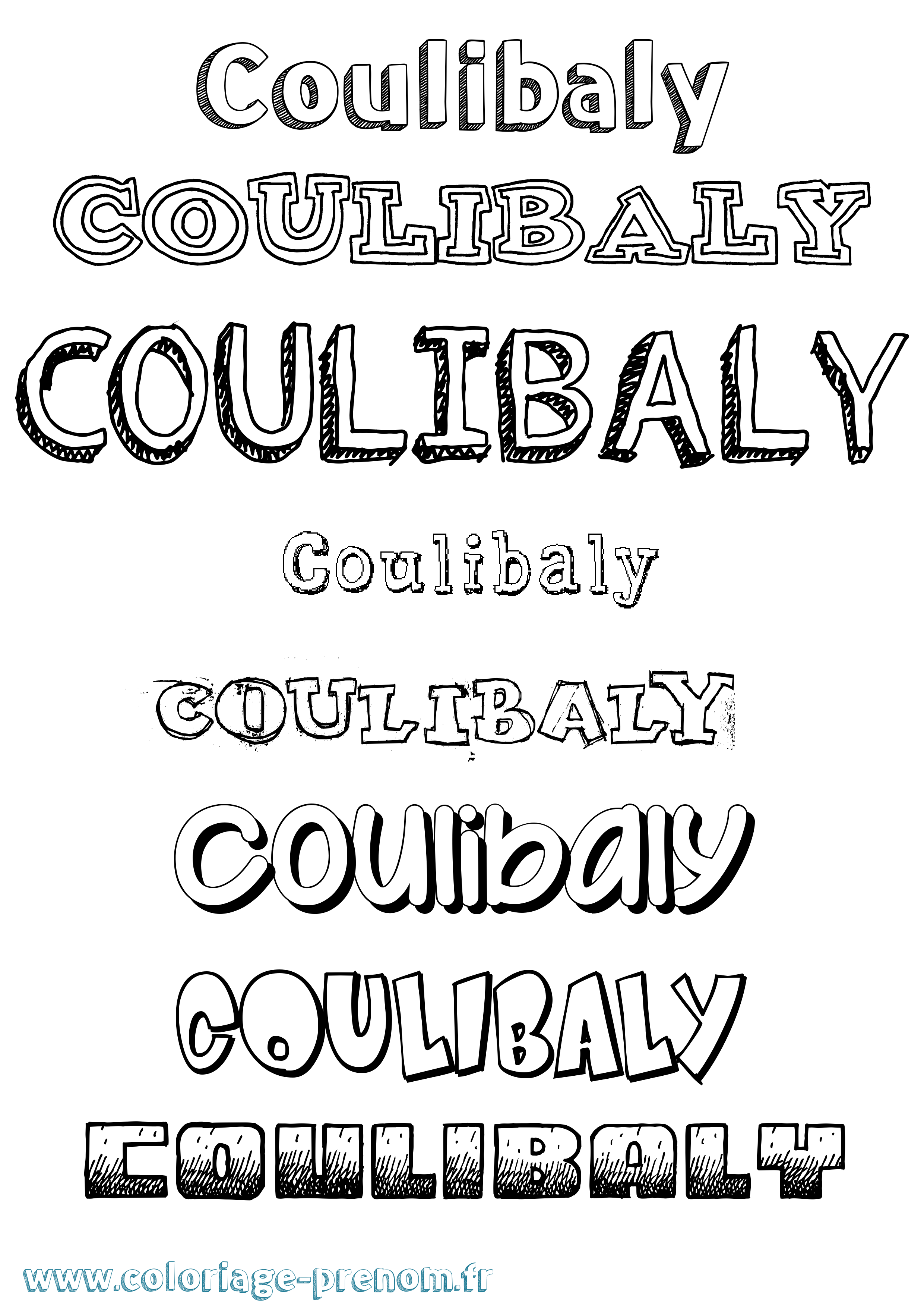 Coloriage Coulibaly Dessiné Coloriage prénom Coulibaly Dessiné