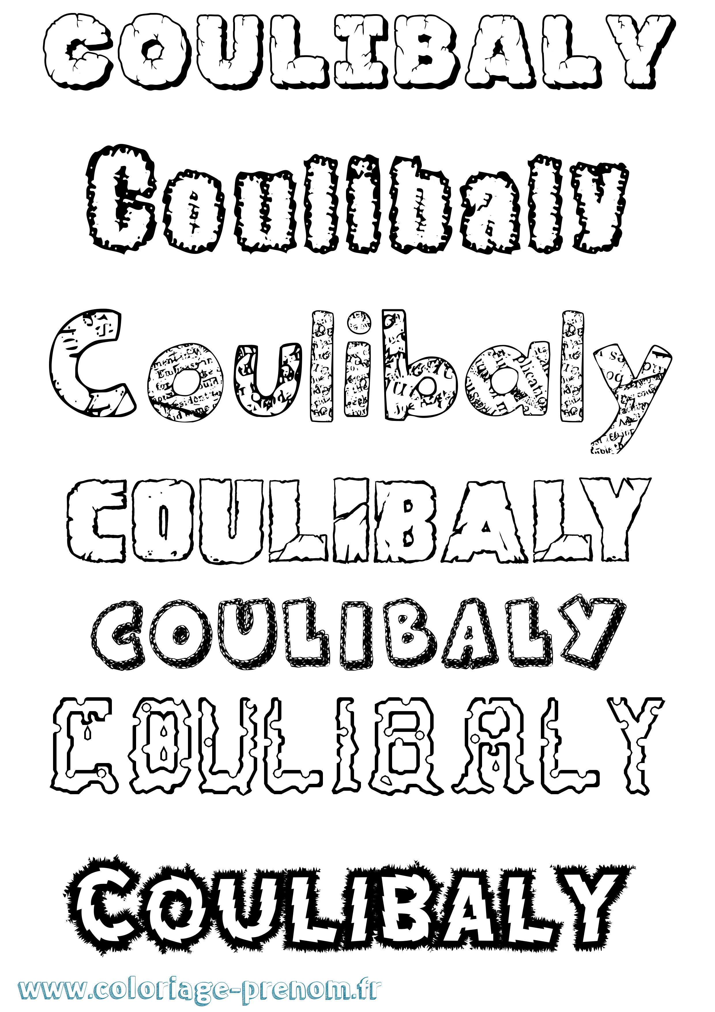 Coloriage Coulibaly Destructuré Coloriage prénom Coulibaly Destructuré