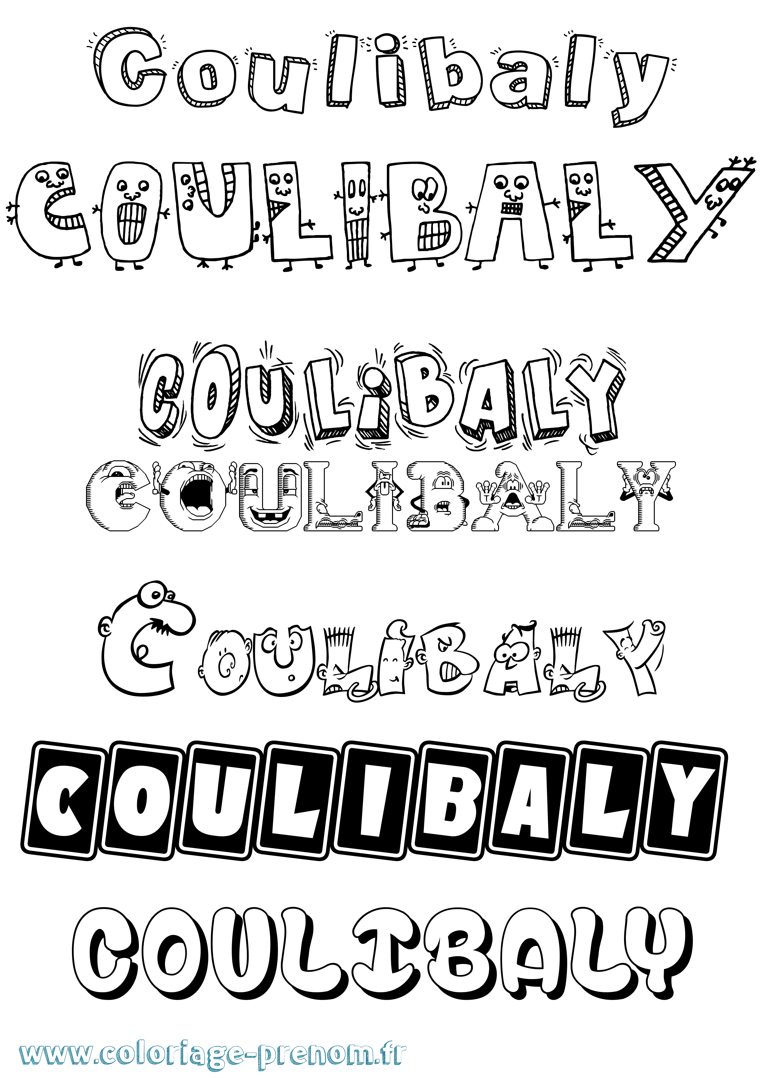 Coloriage Coulibaly Fun Coloriage prénom Coulibaly Fun