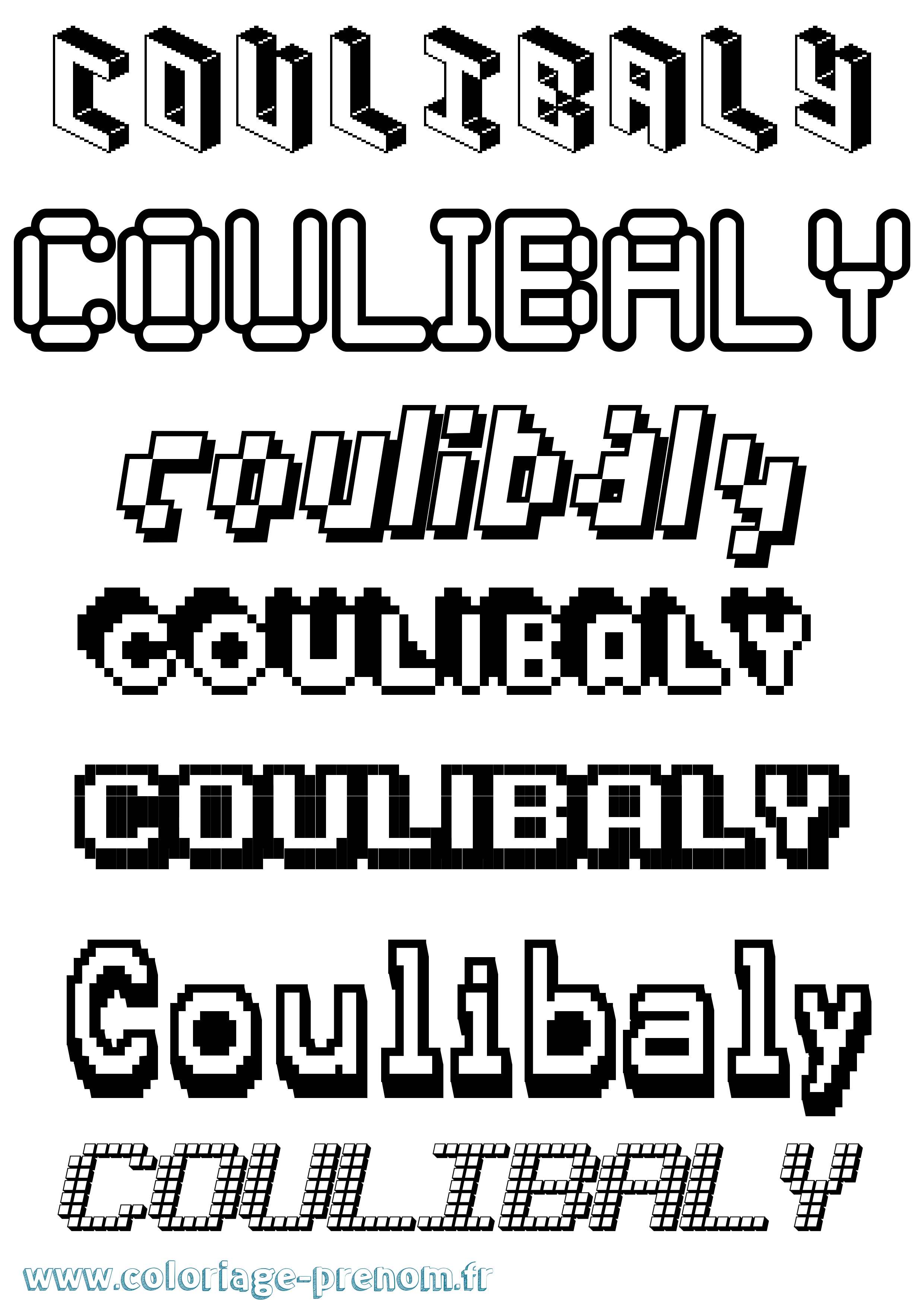 Coloriage Coulibaly Pixel Coloriage prénom Coulibaly Pixel