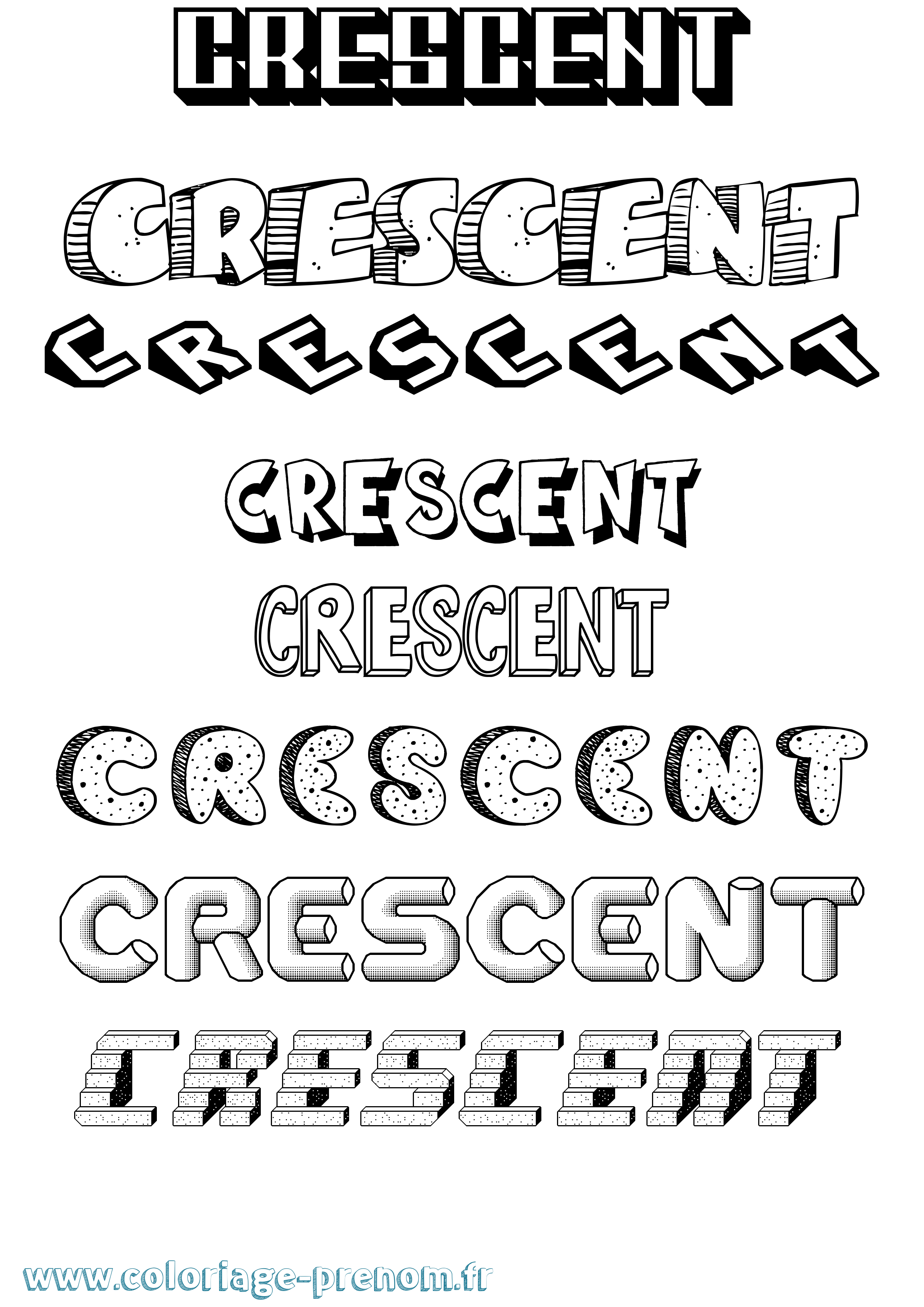 Coloriage Crescent Effet 3D Coloriage prénom Crescent Effet 3D